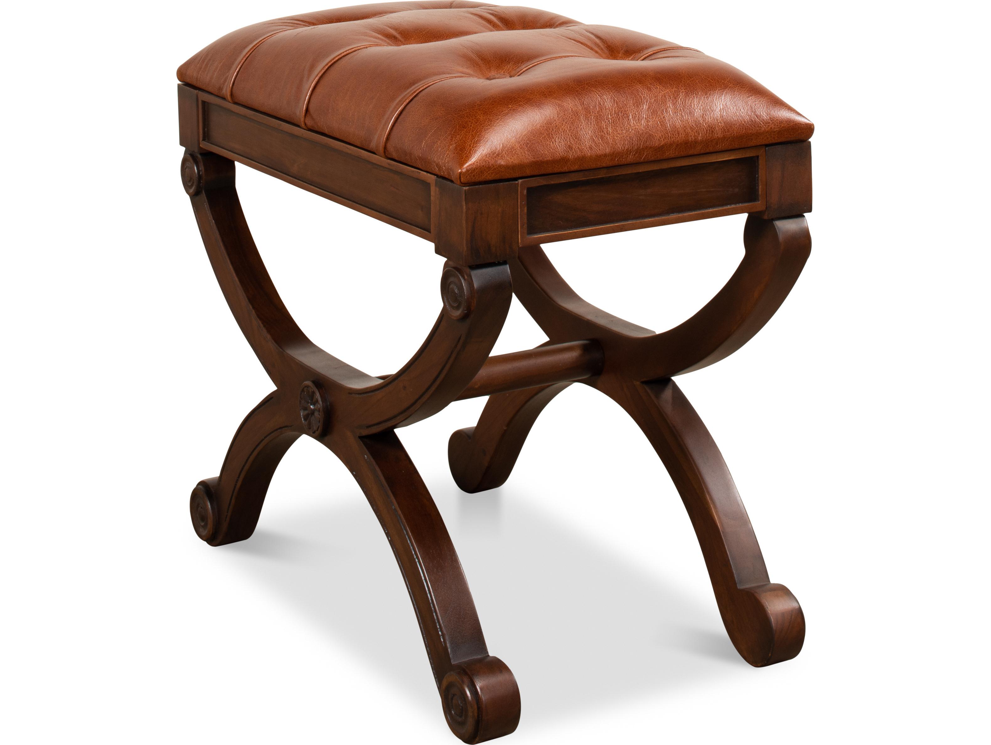 Sarreid Ltd Empire Stool W/Leather