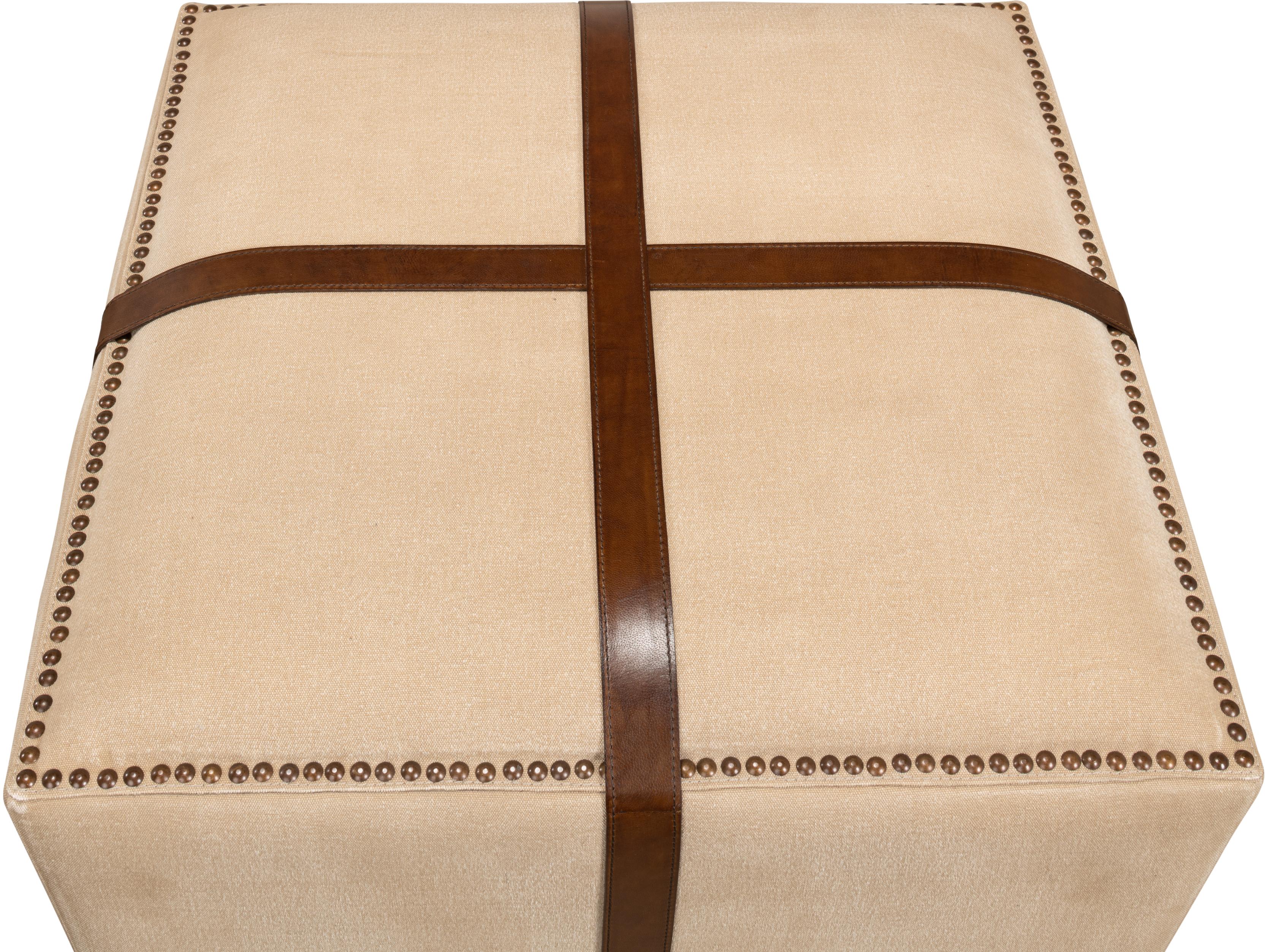 Sarreid Ltd Strap Canvas & Leather Stool