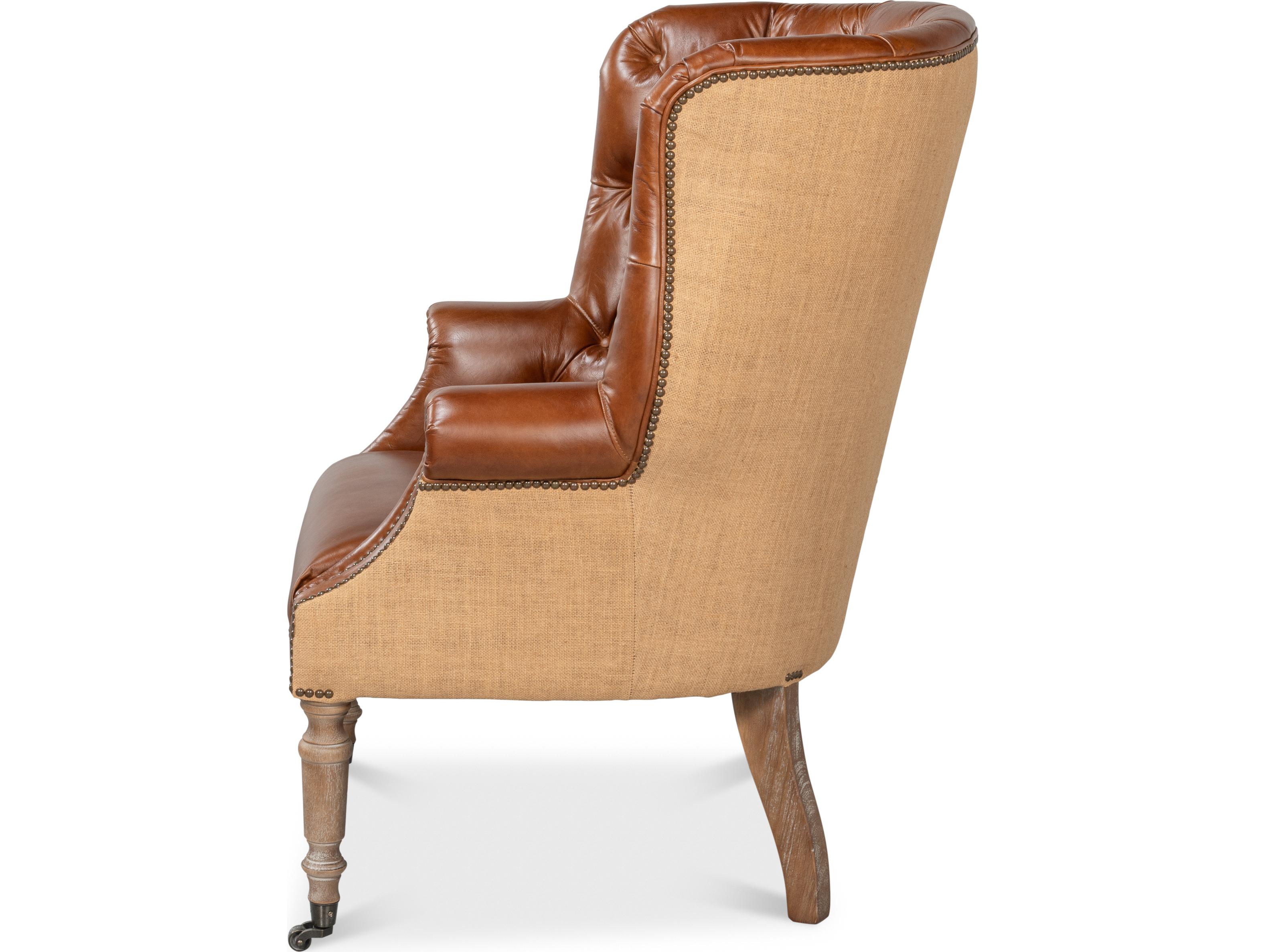 Sarreid Ltd Welsh Leather & Jute Chair