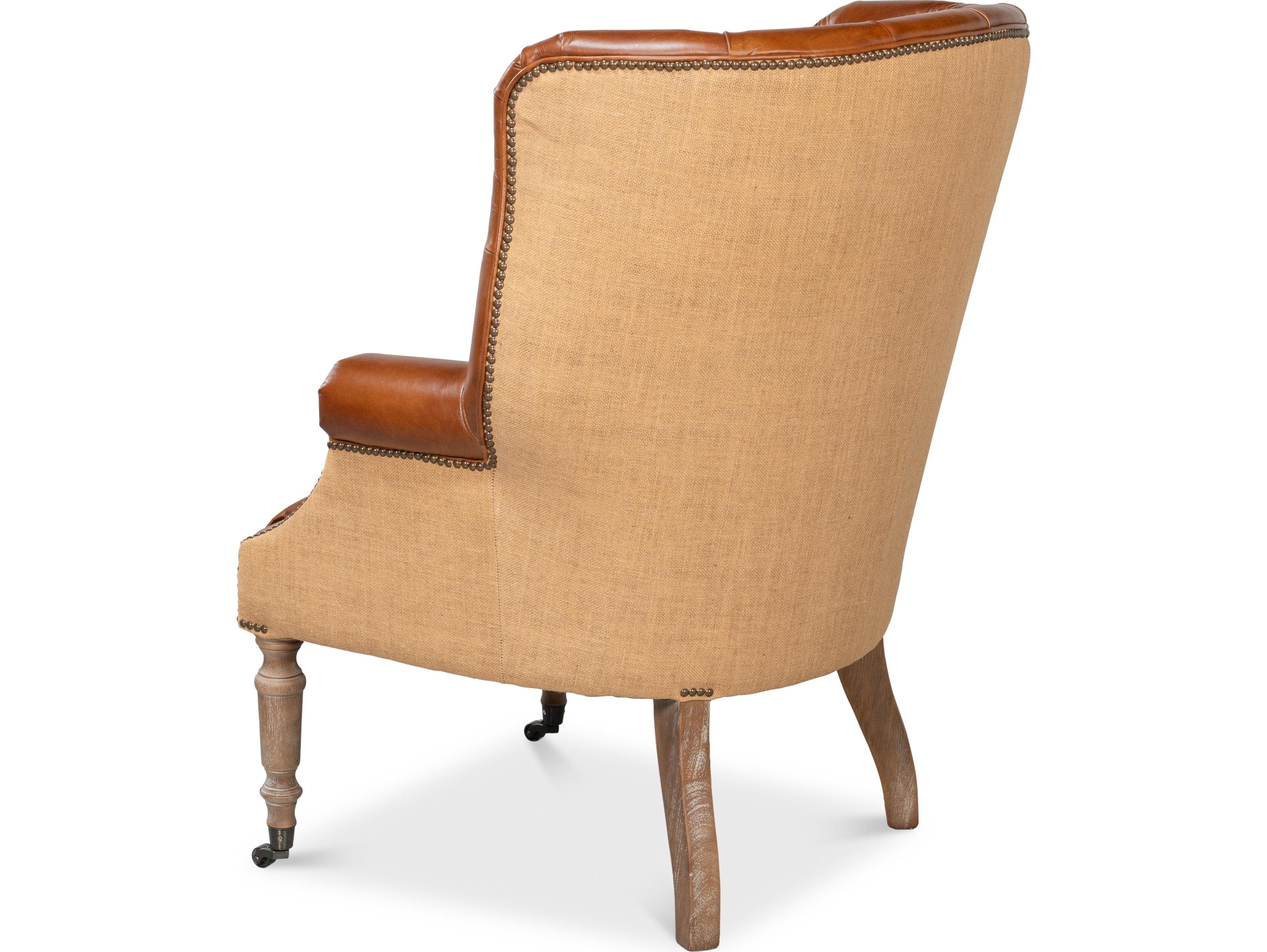Sarreid Ltd Welsh Leather & Jute Chair