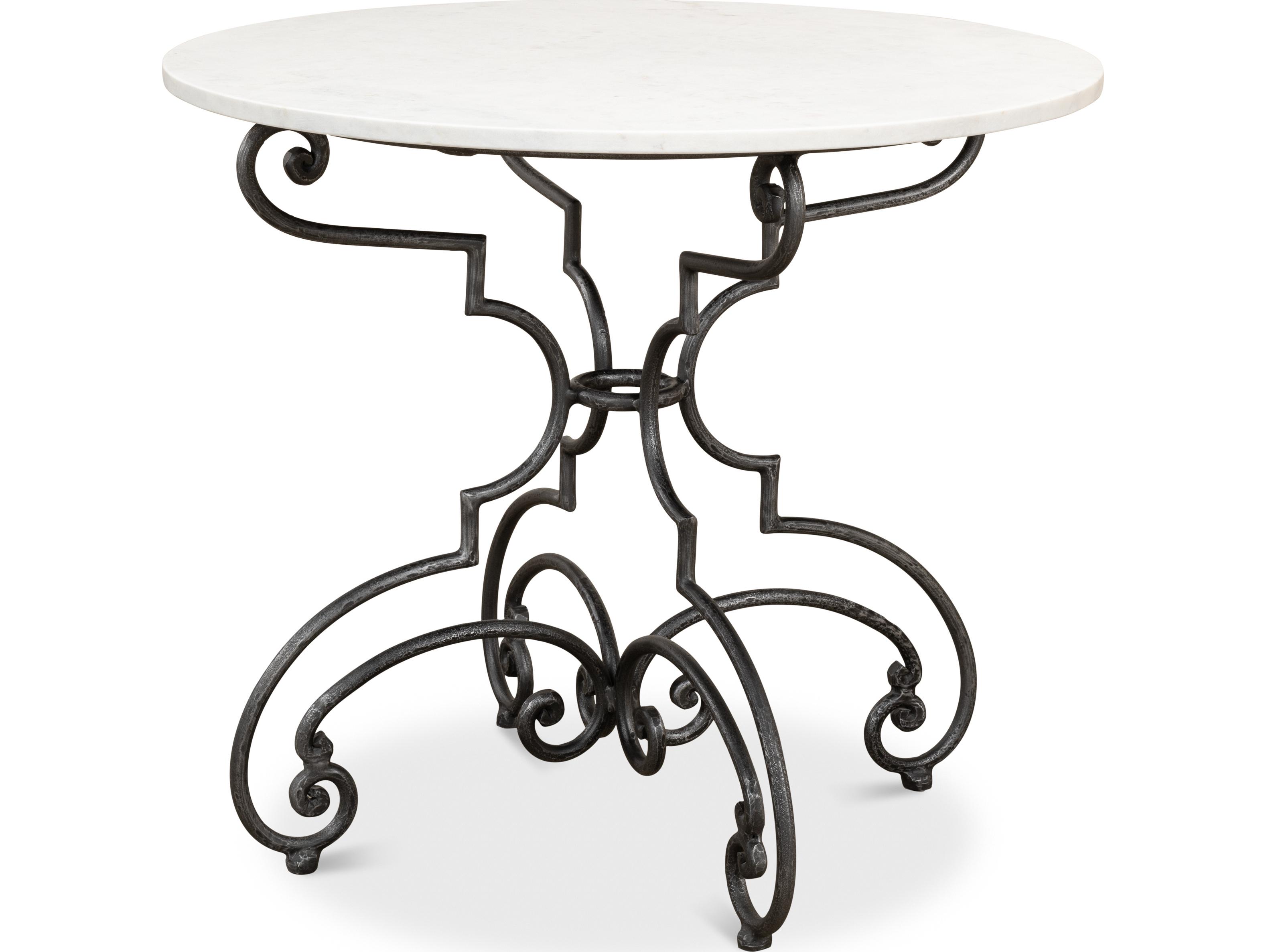 Sarreid Ltd The French Iron And Marble Table