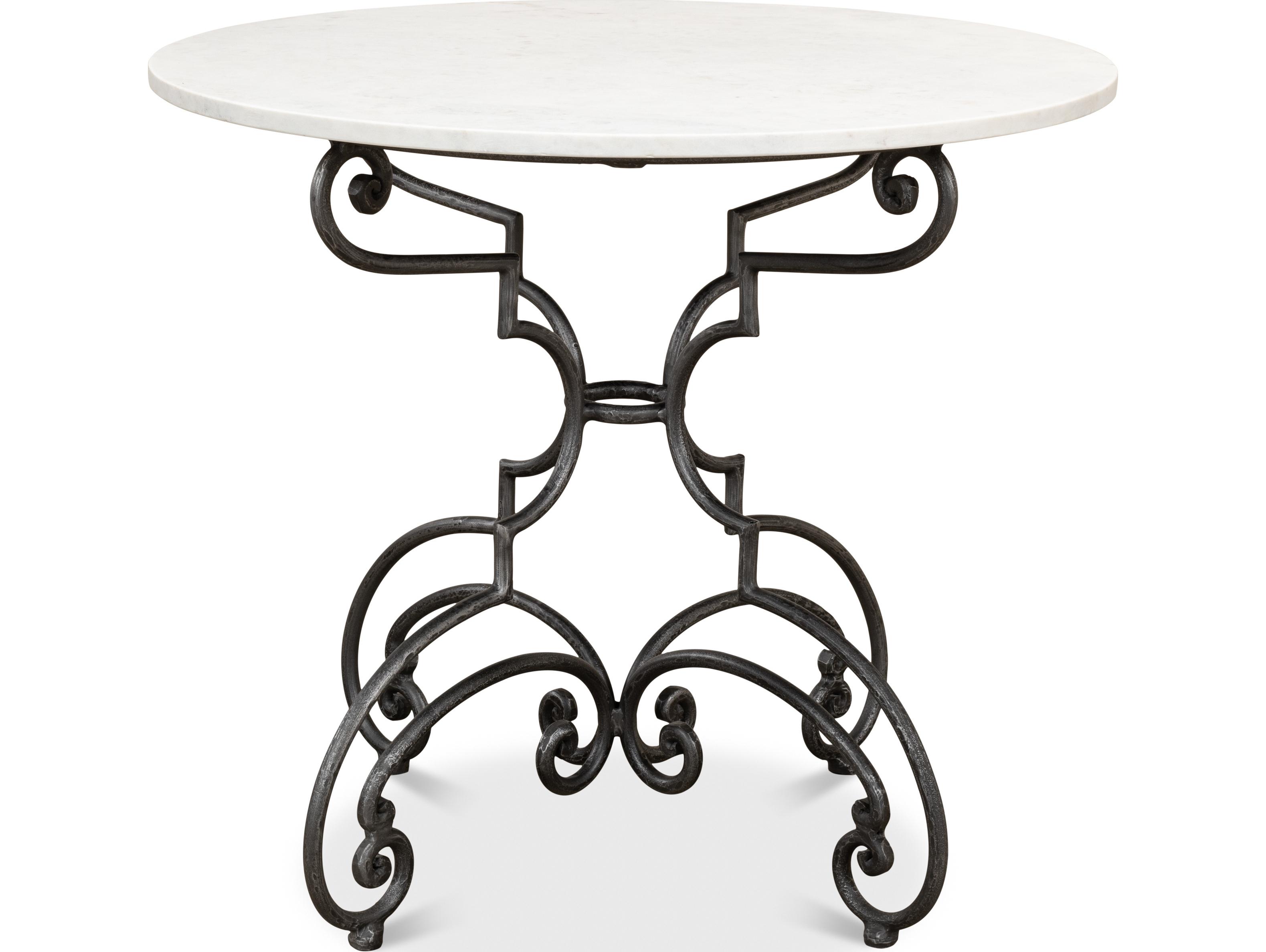 Sarreid Ltd The French Iron And Marble Table
