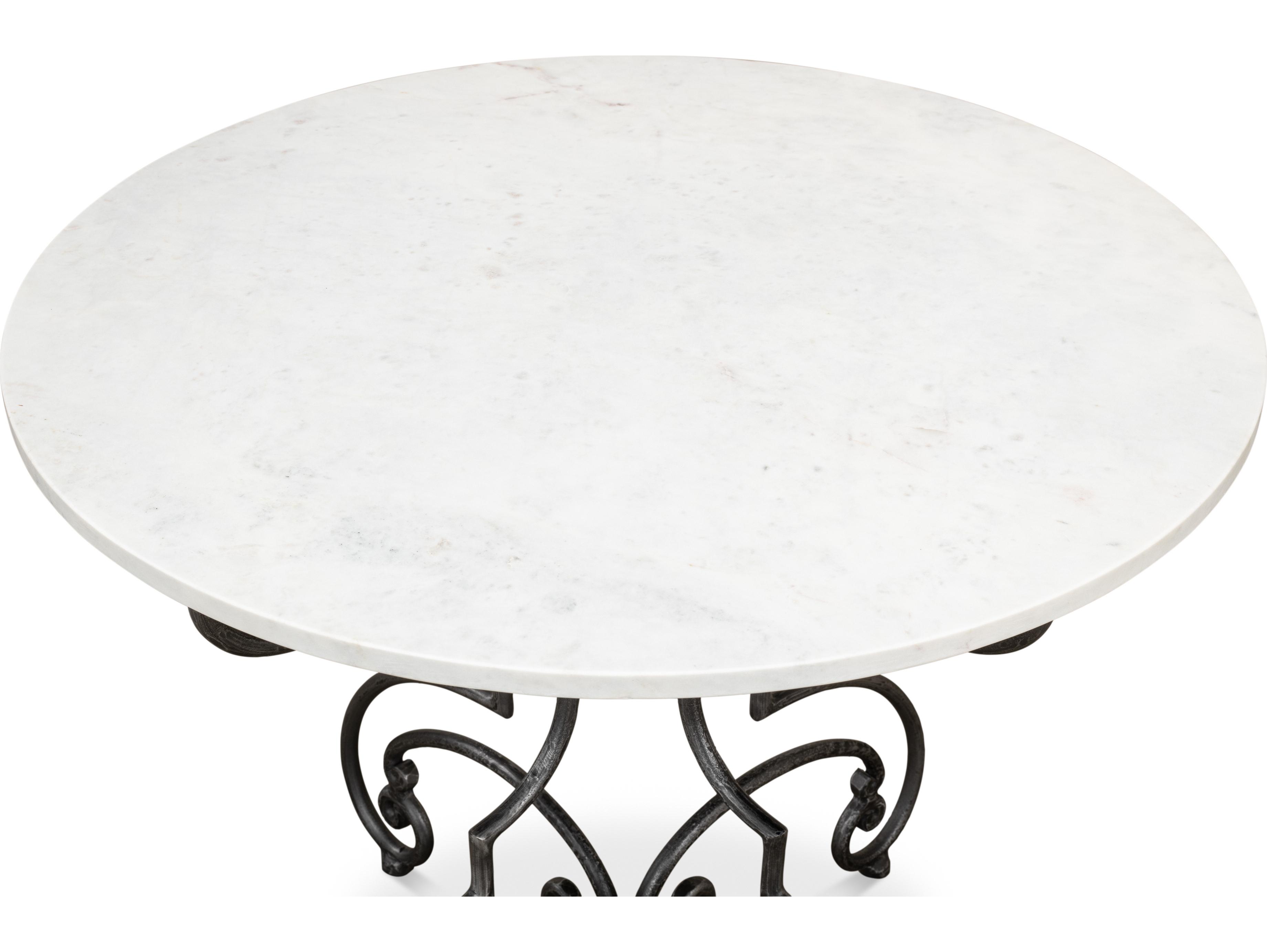 Sarreid Ltd The French Iron And Marble Table