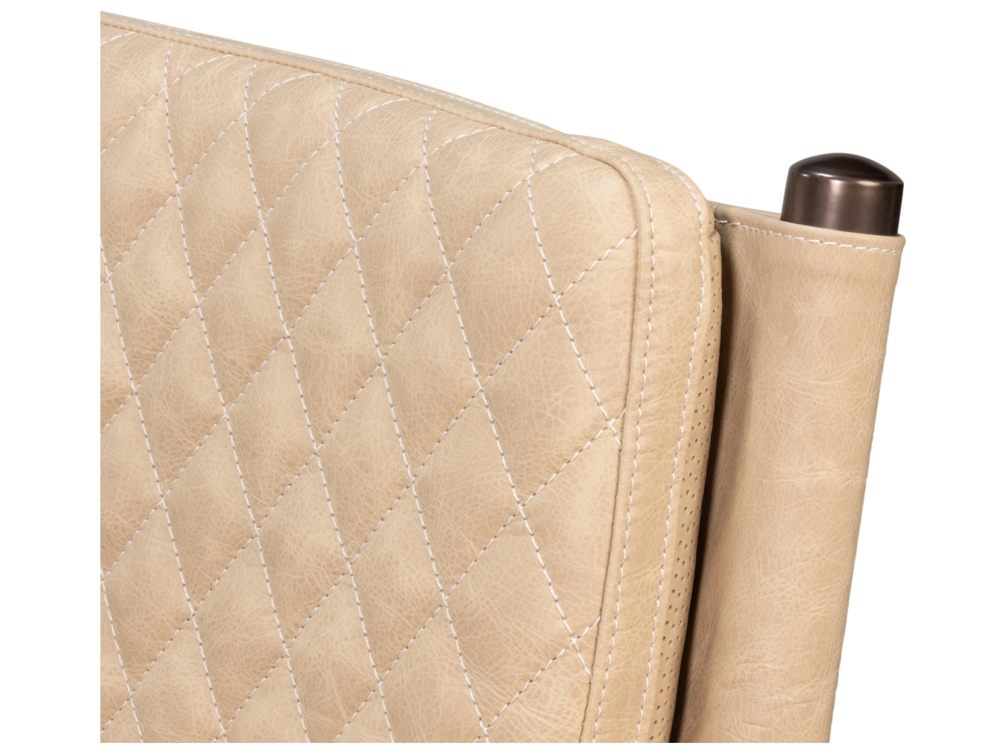 Sarreid Ltd The Harley Cream Leather Accent Chair