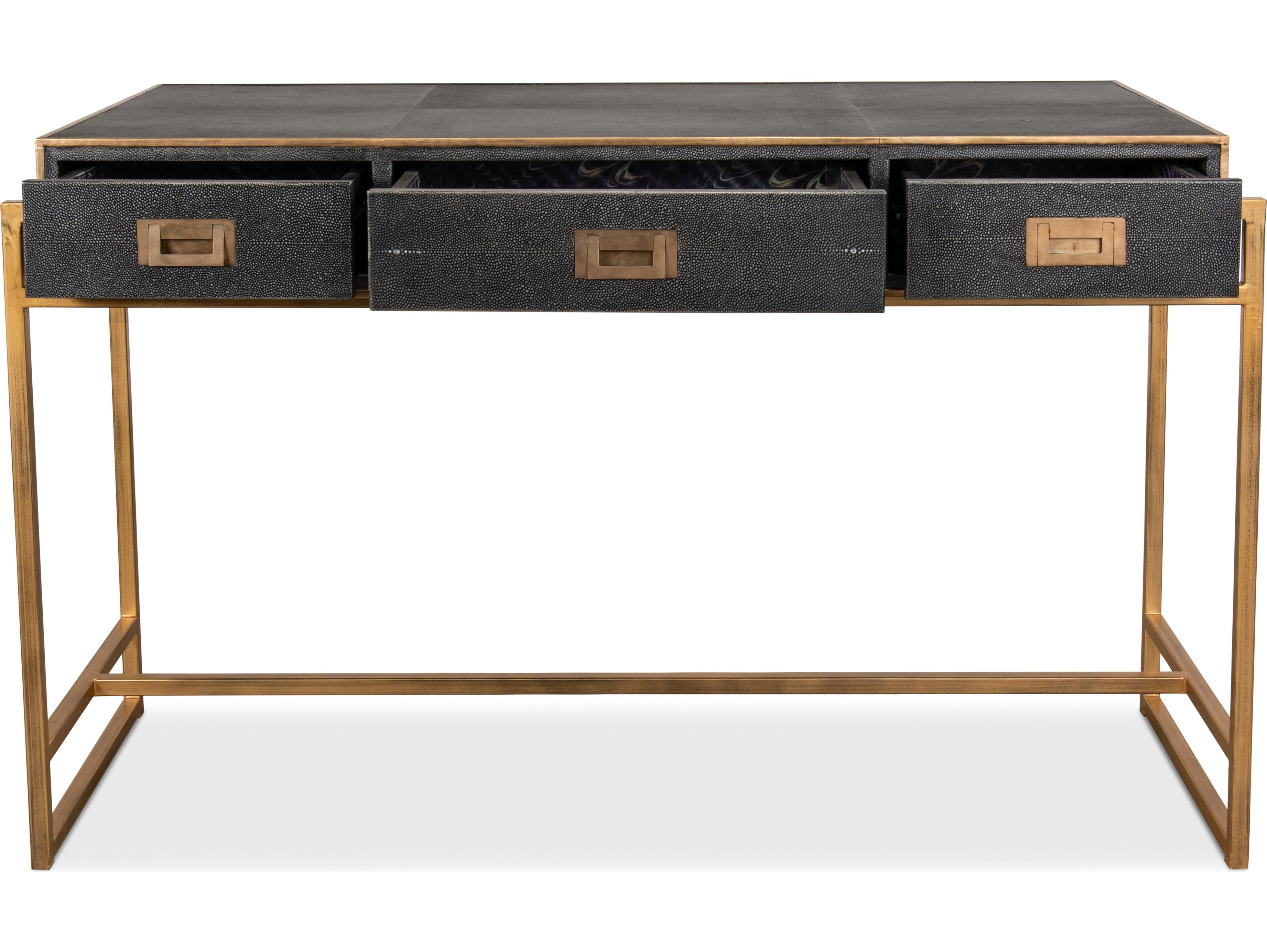 Sarreid Ltd Grey Leather Shagreen Desk