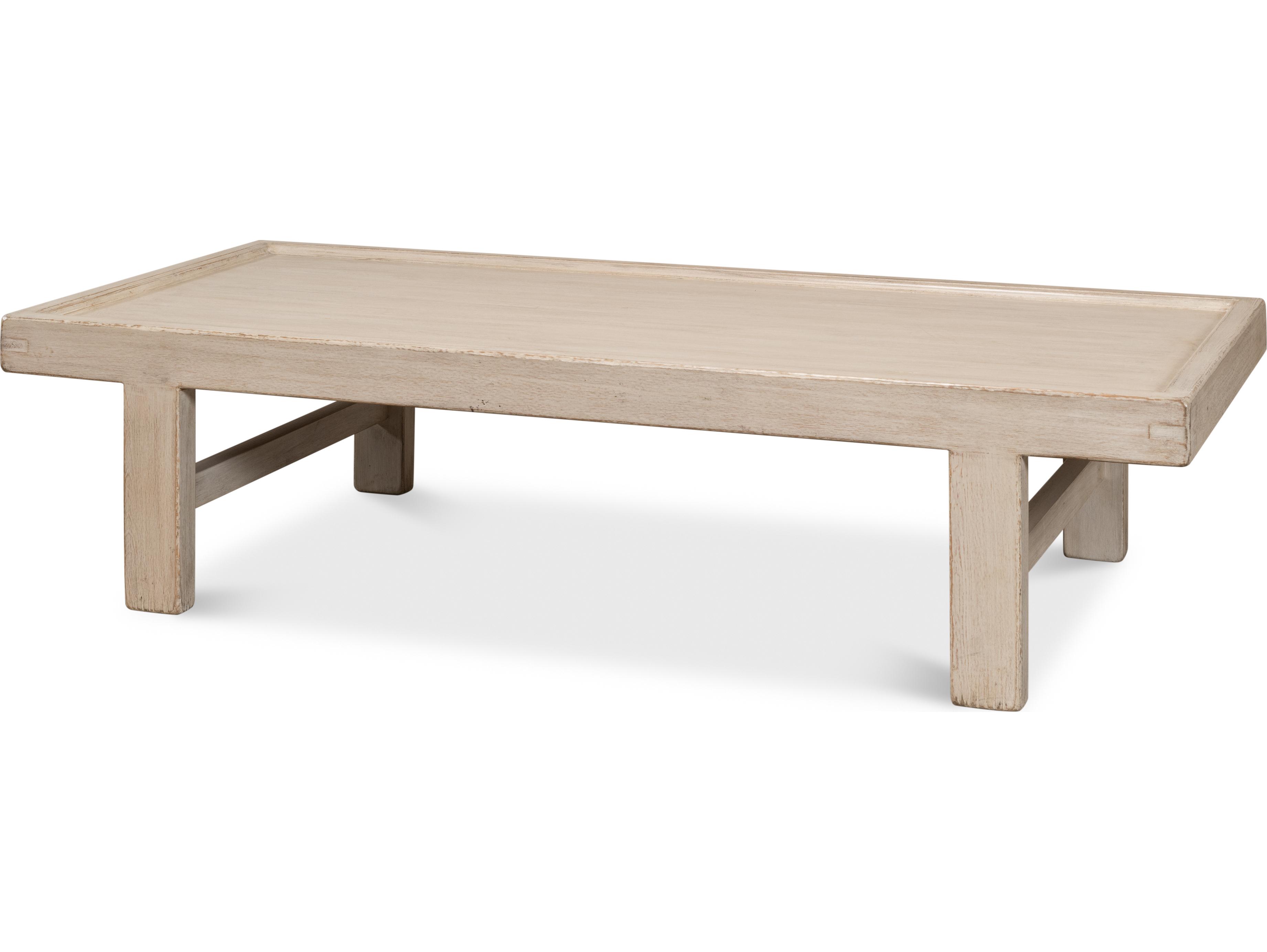 Sarreid Ltd Large Wood Panel Coffee Table French Grey