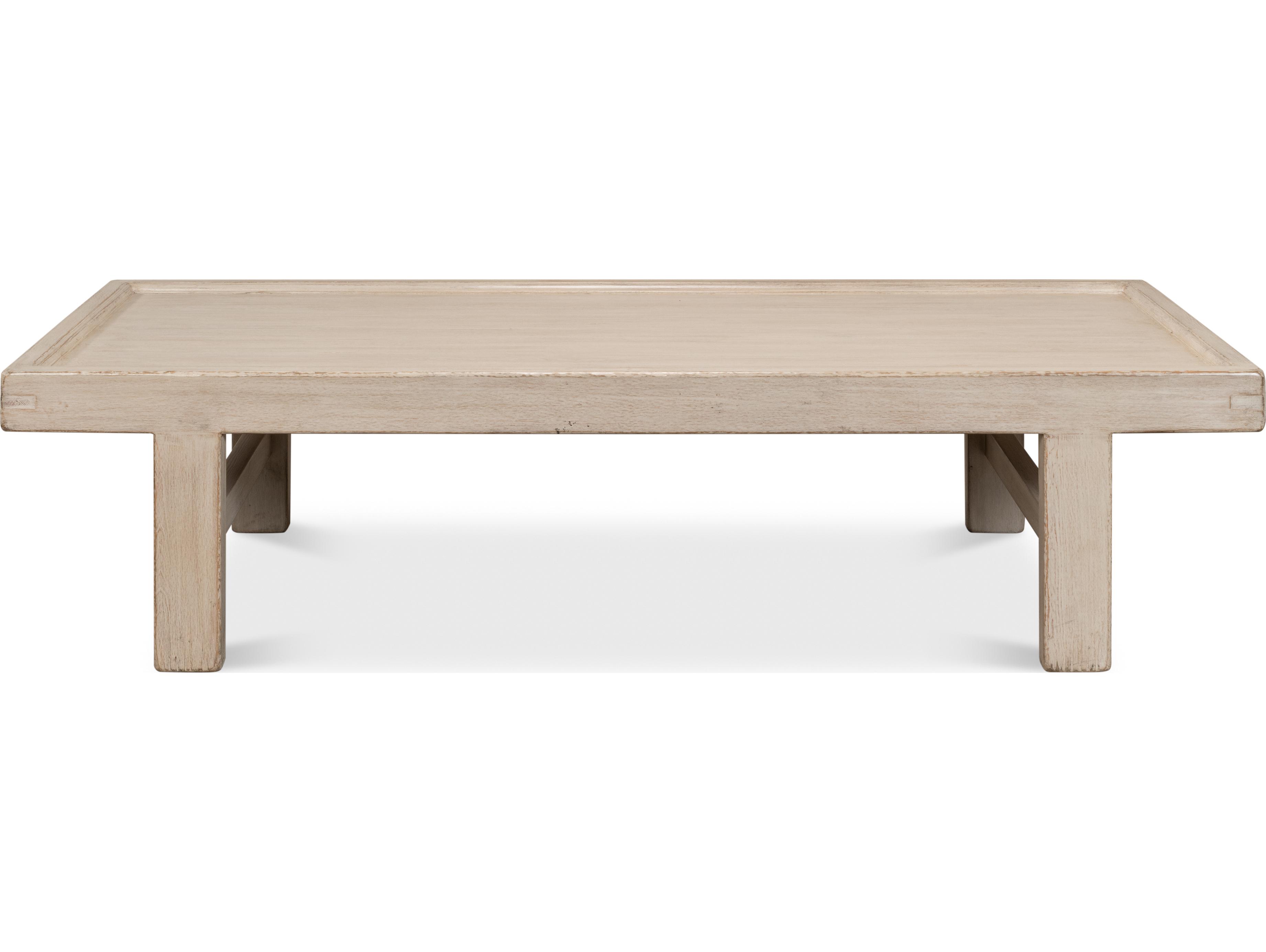 Sarreid Ltd Large Wood Panel Coffee Table French Grey