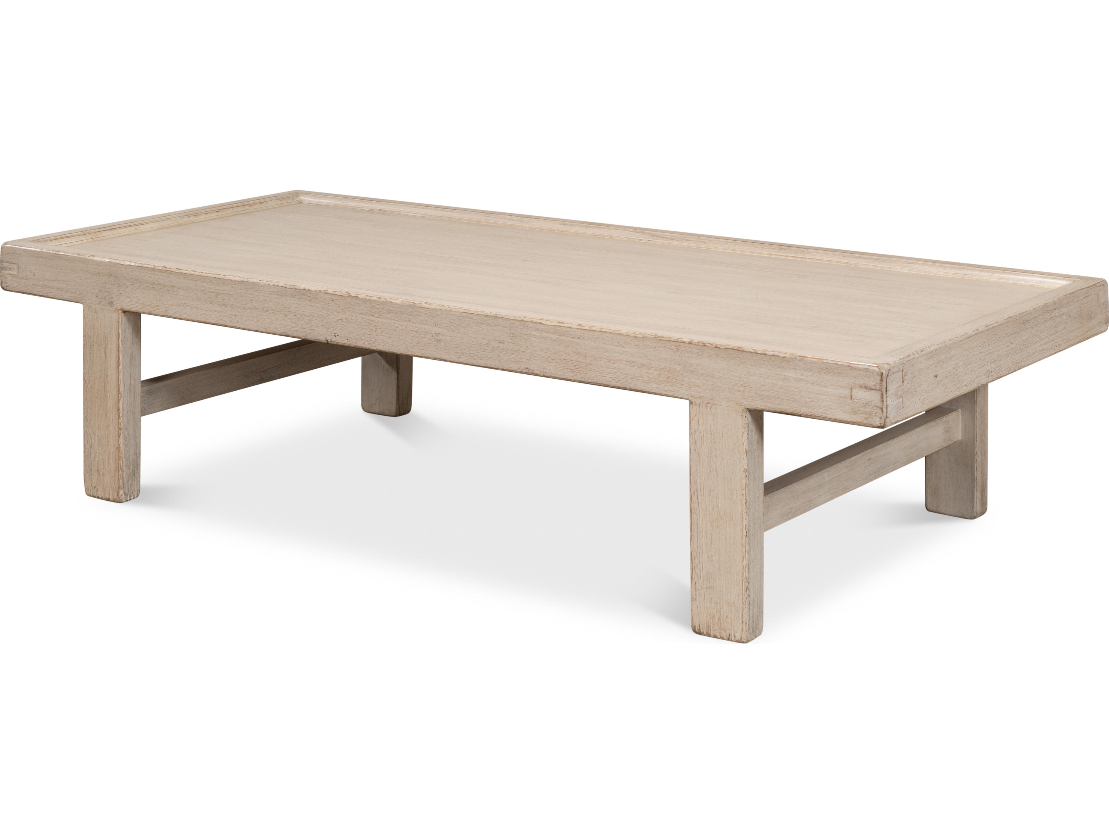 Sarreid Ltd Large Wood Panel Coffee Table French Grey