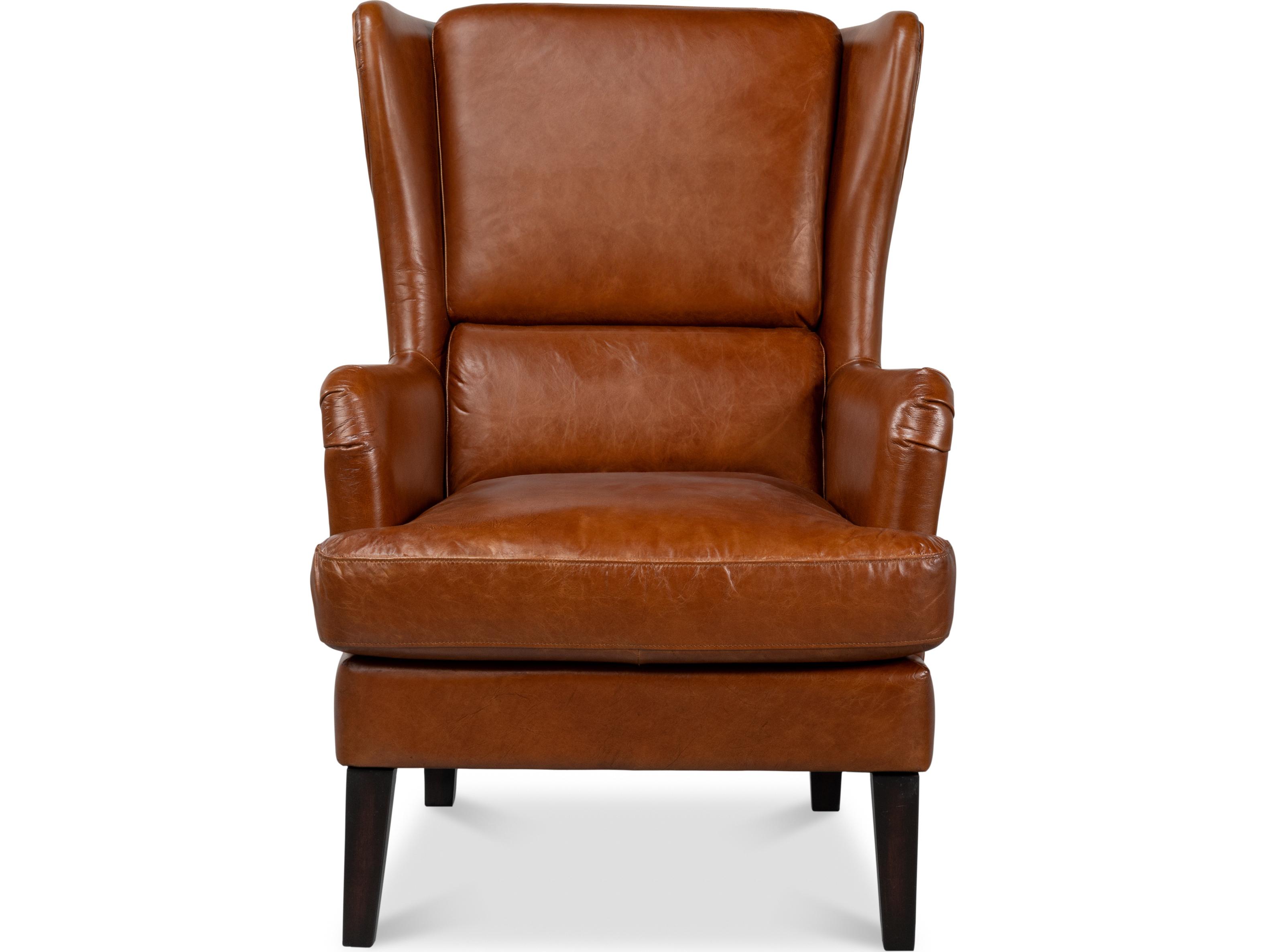 Sarreid Ltd Elite Wing Lounge Chair Vintage Havana