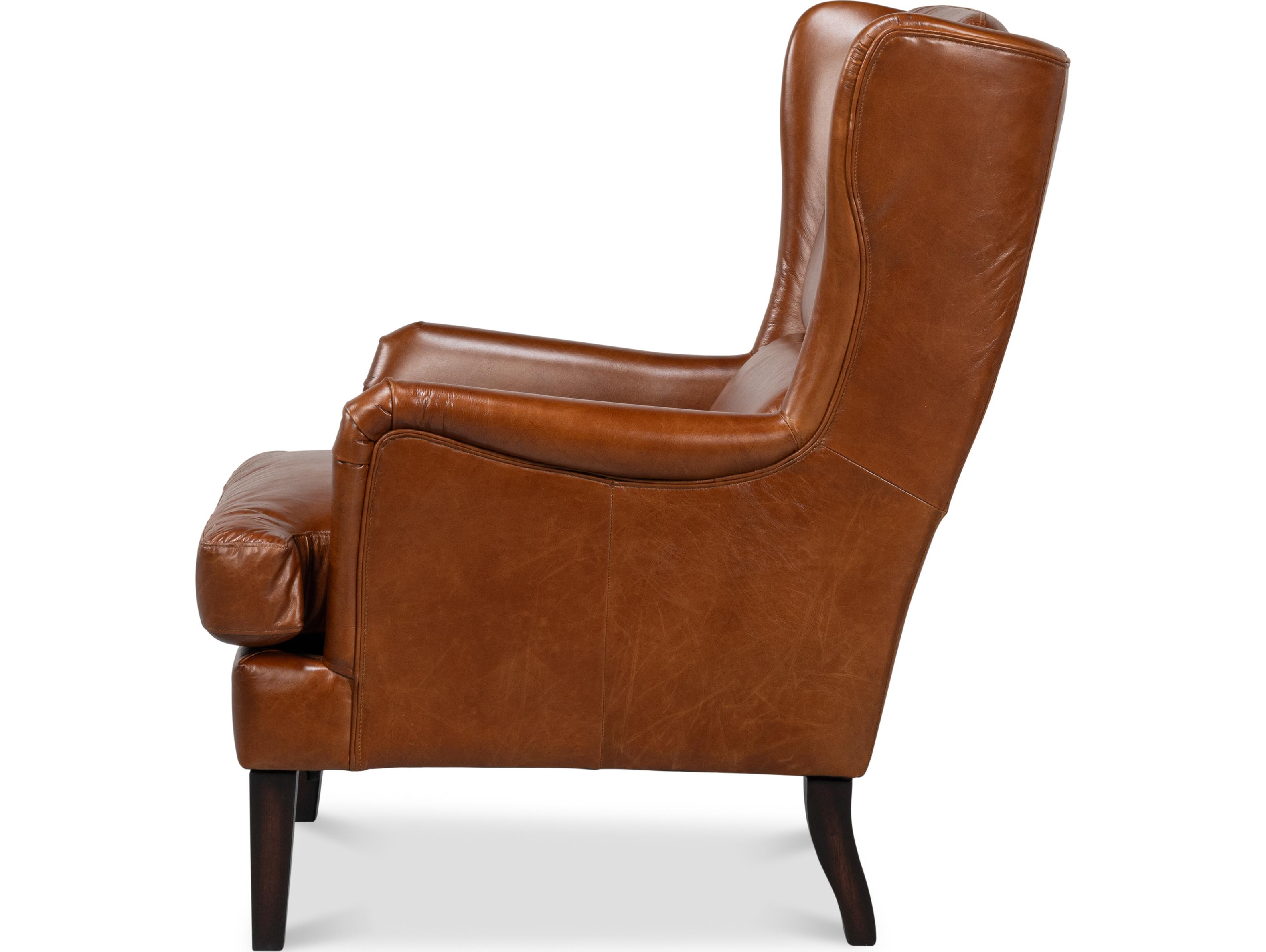 Sarreid Ltd Elite Wing Lounge Chair Vintage Havana