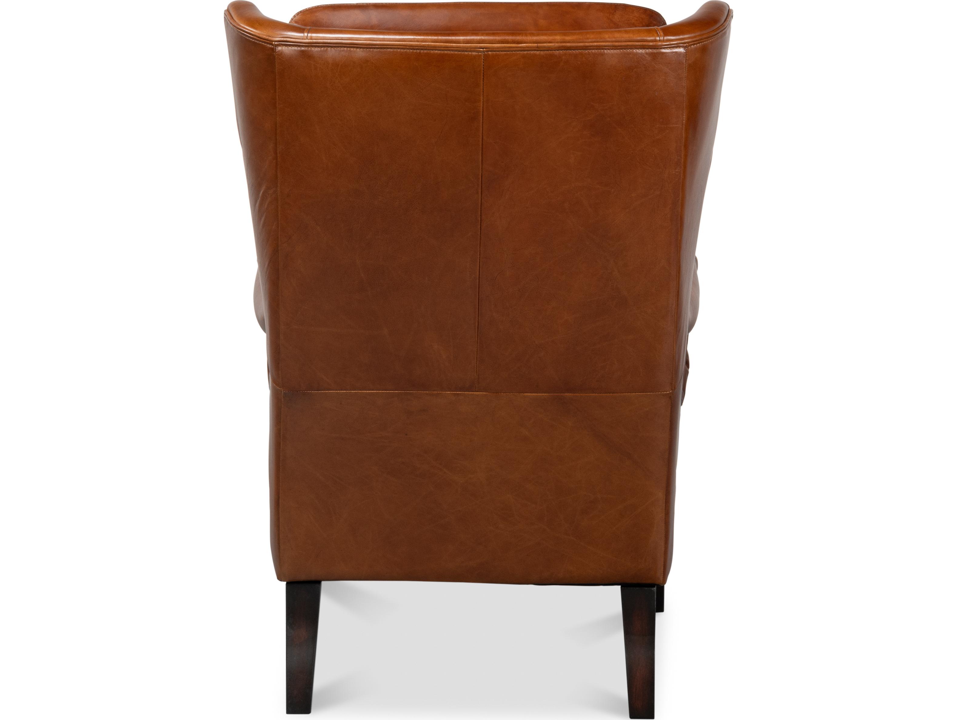 Sarreid Ltd Elite Wing Lounge Chair Vintage Havana