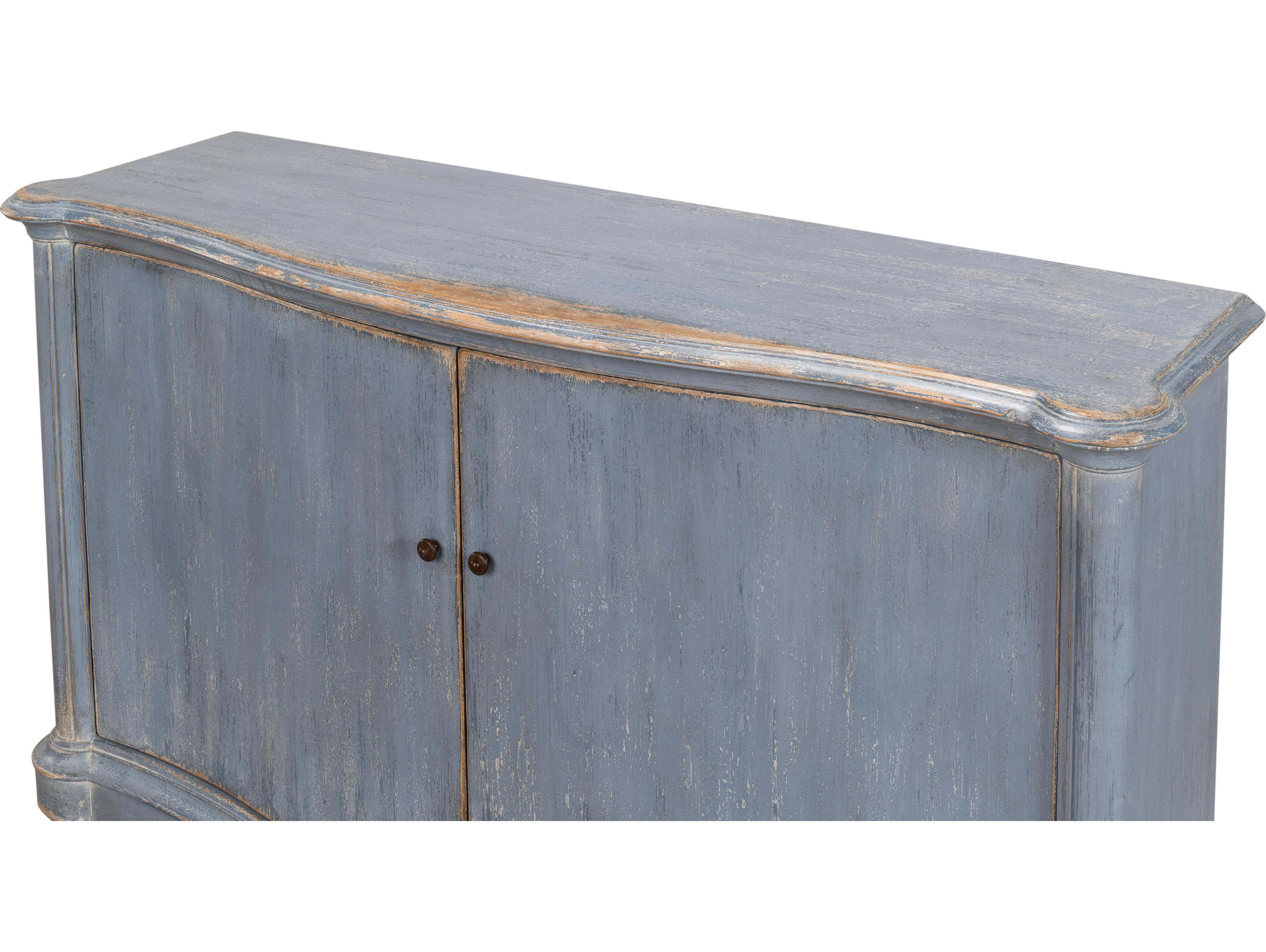 Sarreid Ltd Columns Bowfront Sideboard Blue