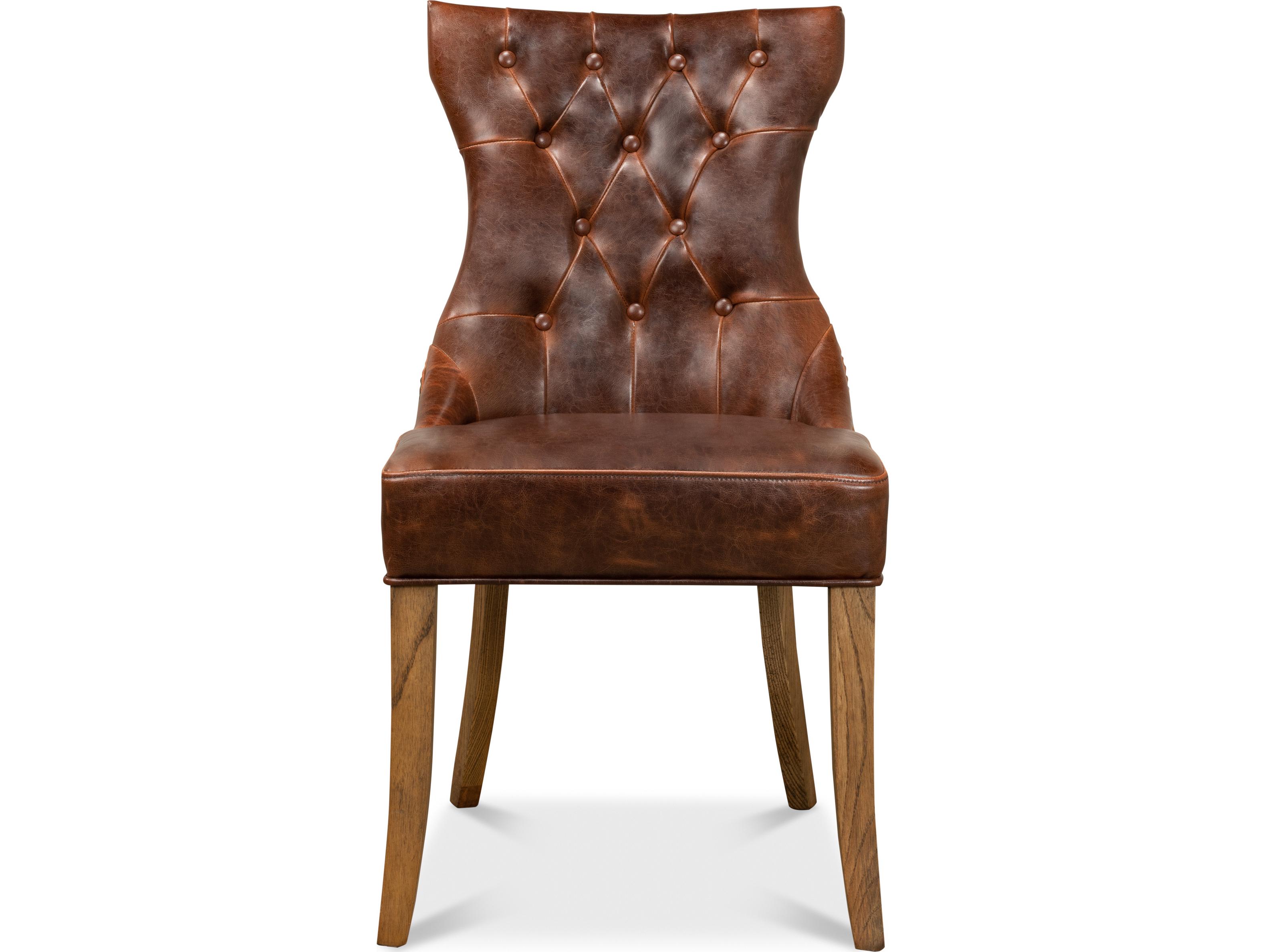 Sarreid Ltd Sophie Side Chair Dark Brown Leather