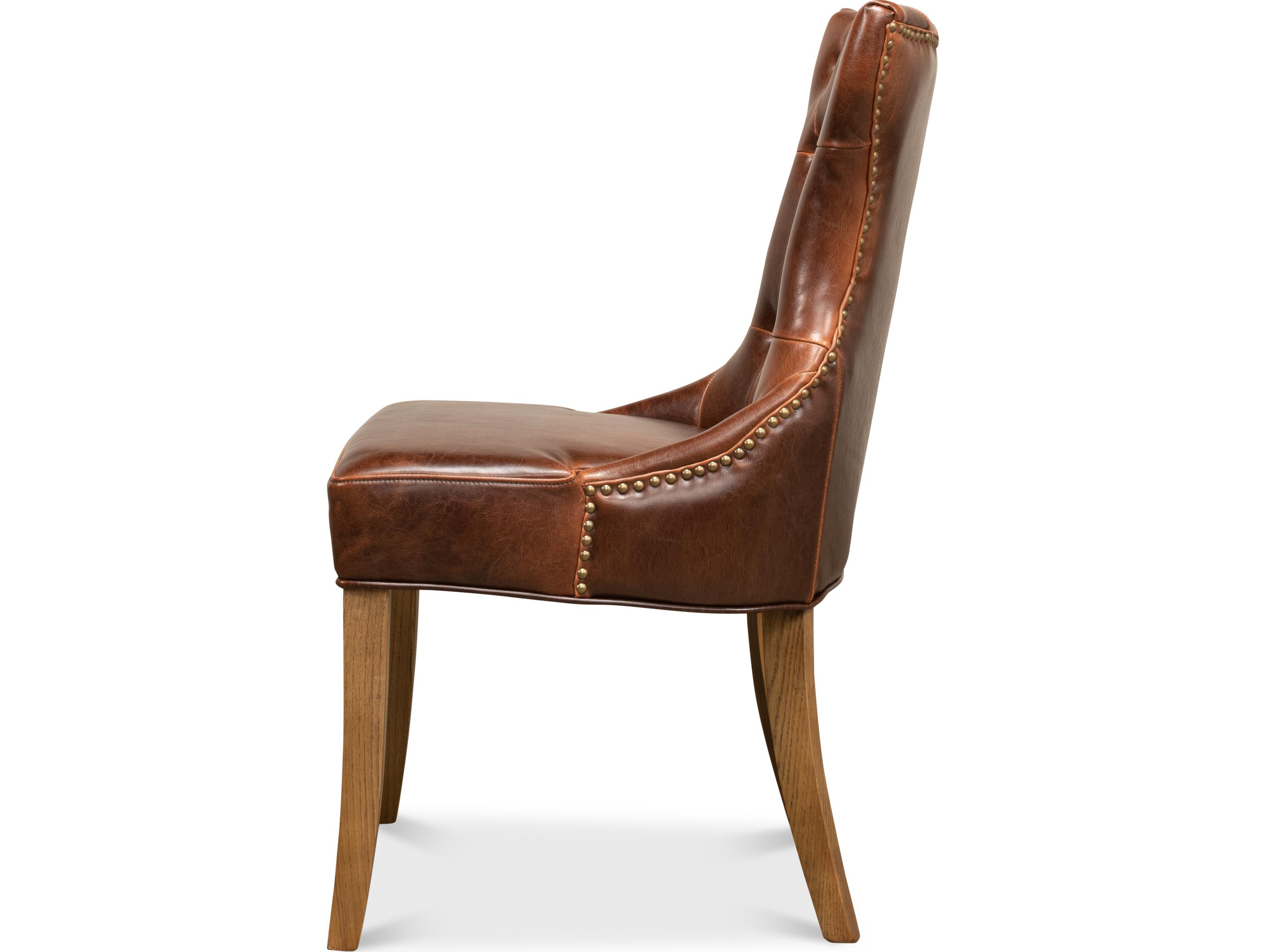 Sarreid Ltd Sophie Side Chair Dark Brown Leather