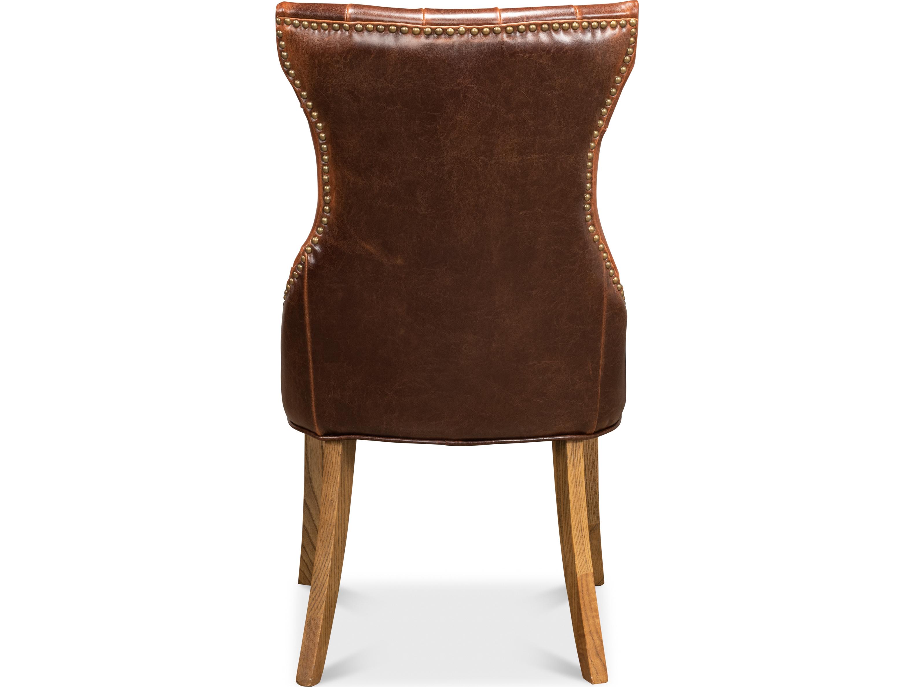 Sarreid Ltd Sophie Side Chair Dark Brown Leather