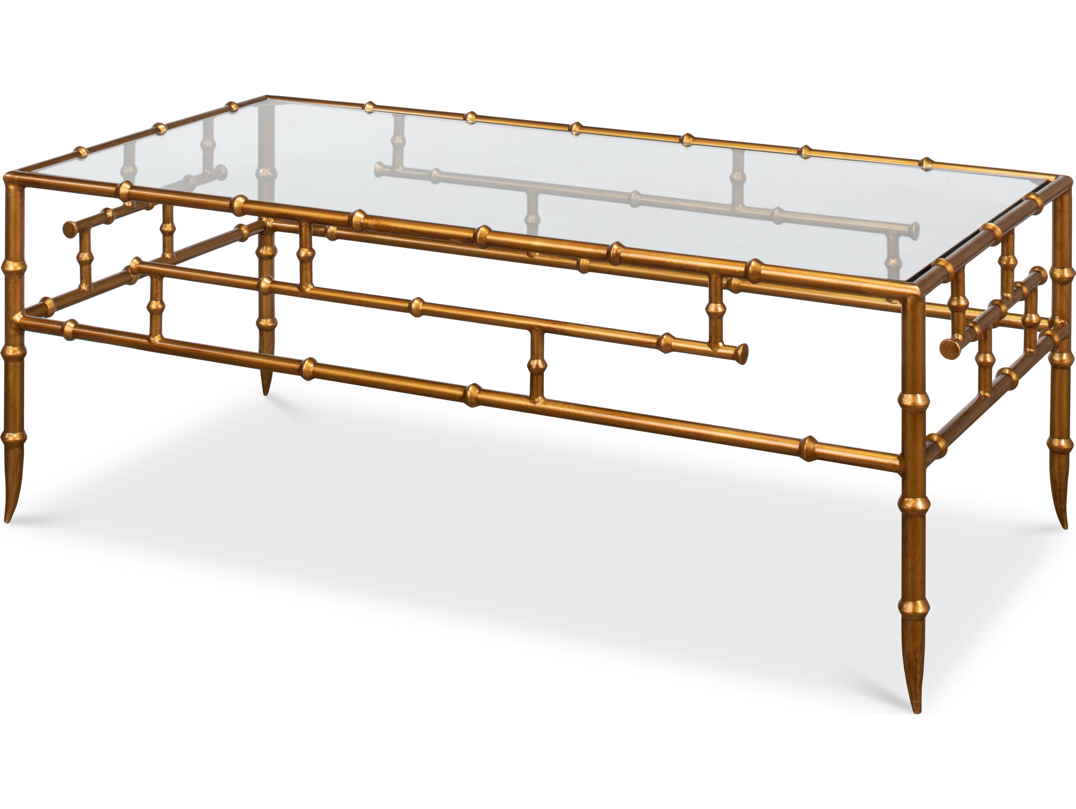 Sarreid Ltd Faux Bamboo Metal Coffee Table 48"