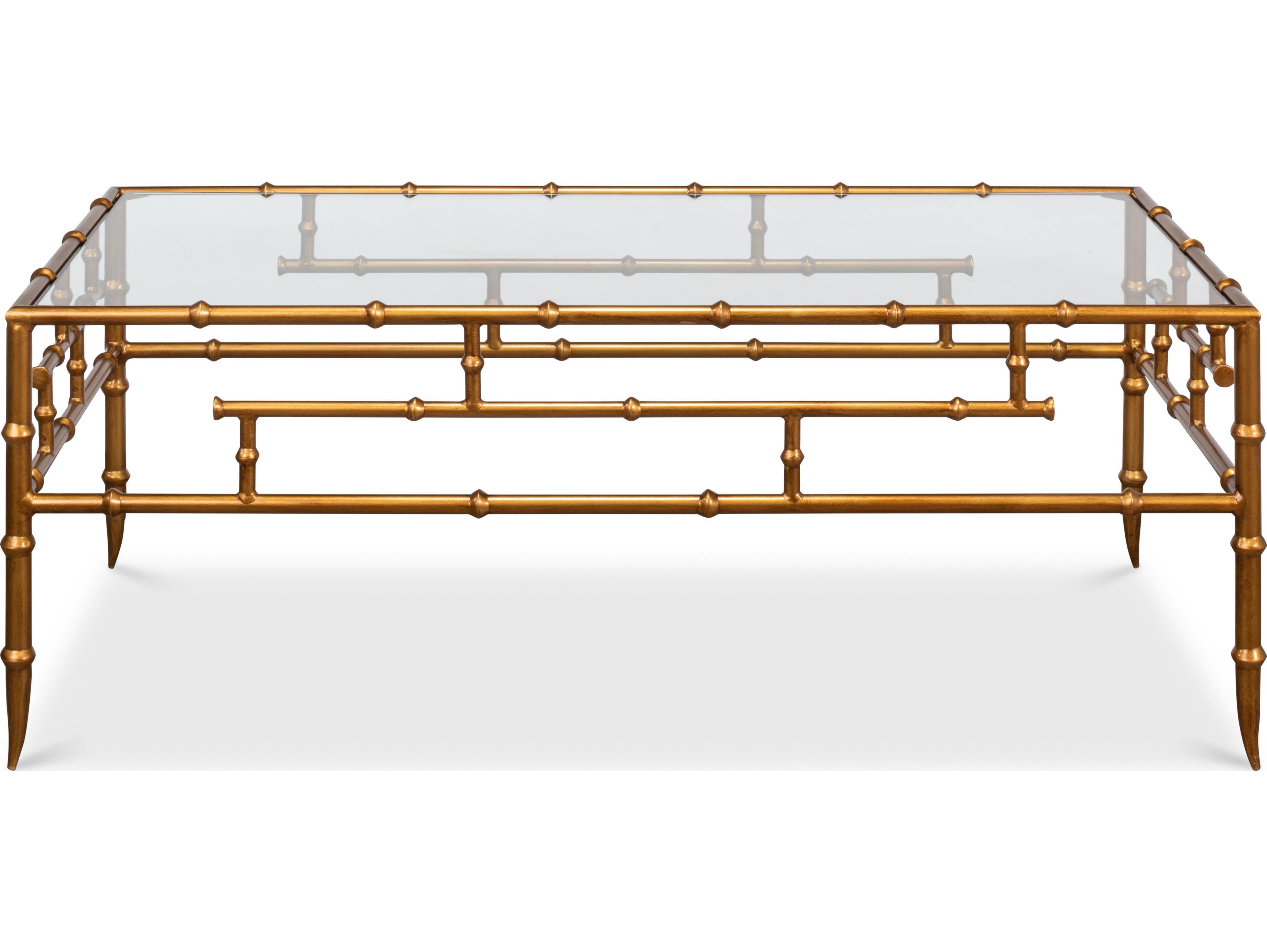 Sarreid Ltd Faux Bamboo Metal Coffee Table 48"