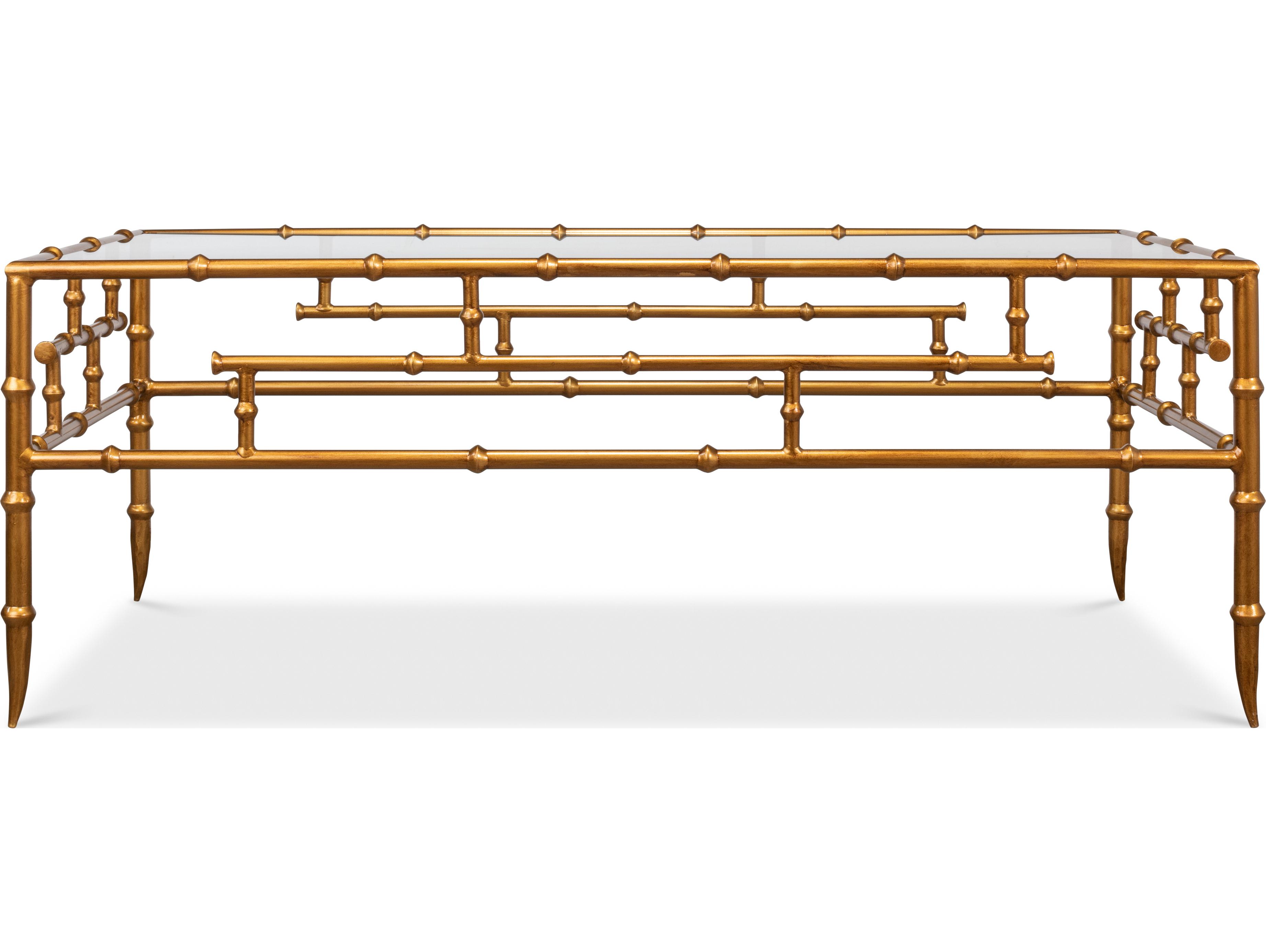 Sarreid Ltd Faux Bamboo Metal Coffee Table 48"