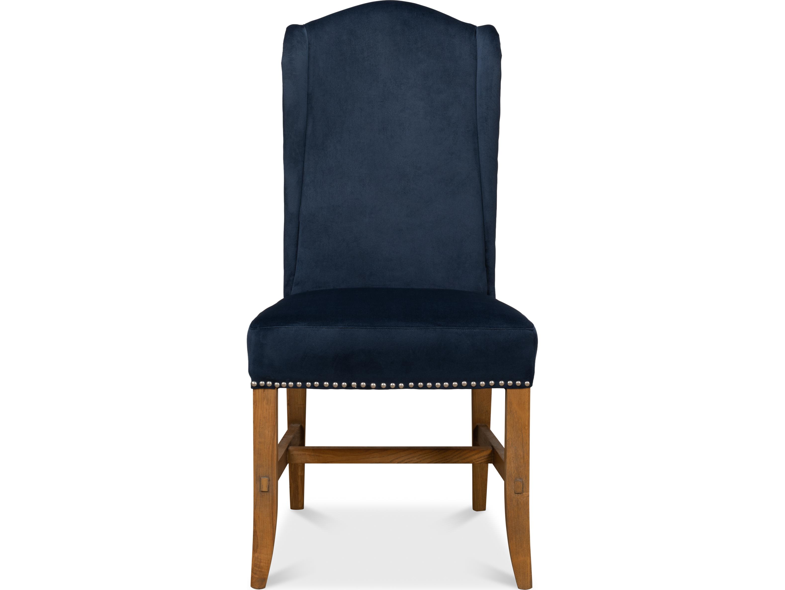 Sarreid Ltd High Back Dining Chair Blue Velvet
