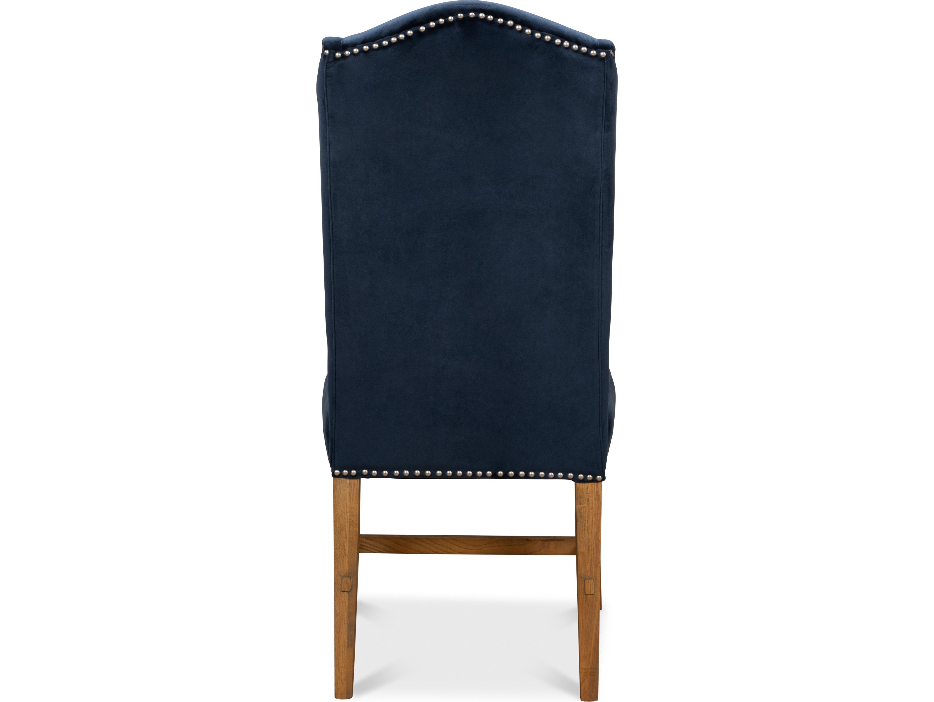 Sarreid Ltd High Back Dining Chair Blue Velvet