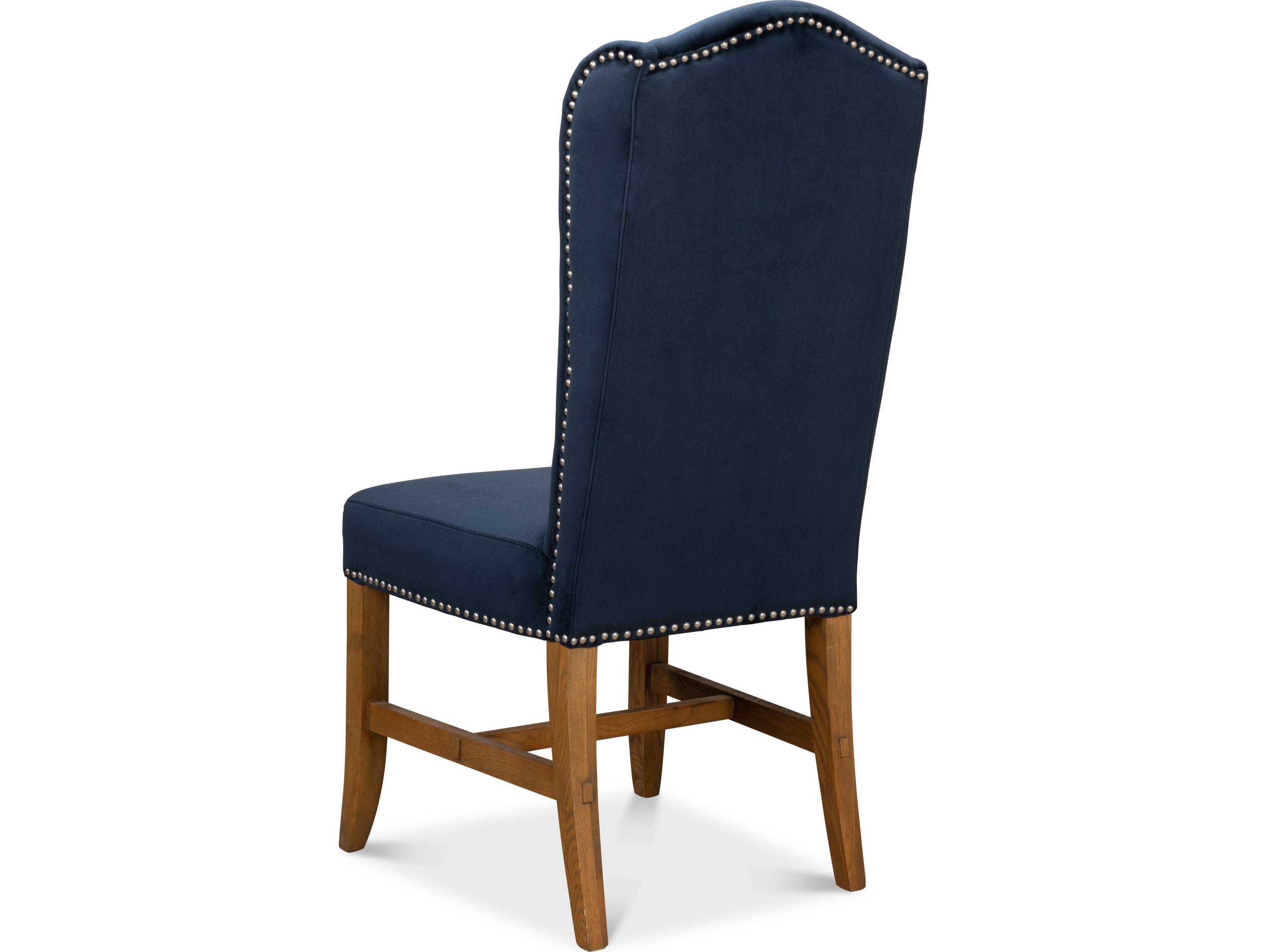 Sarreid Ltd High Back Dining Chair Blue Velvet