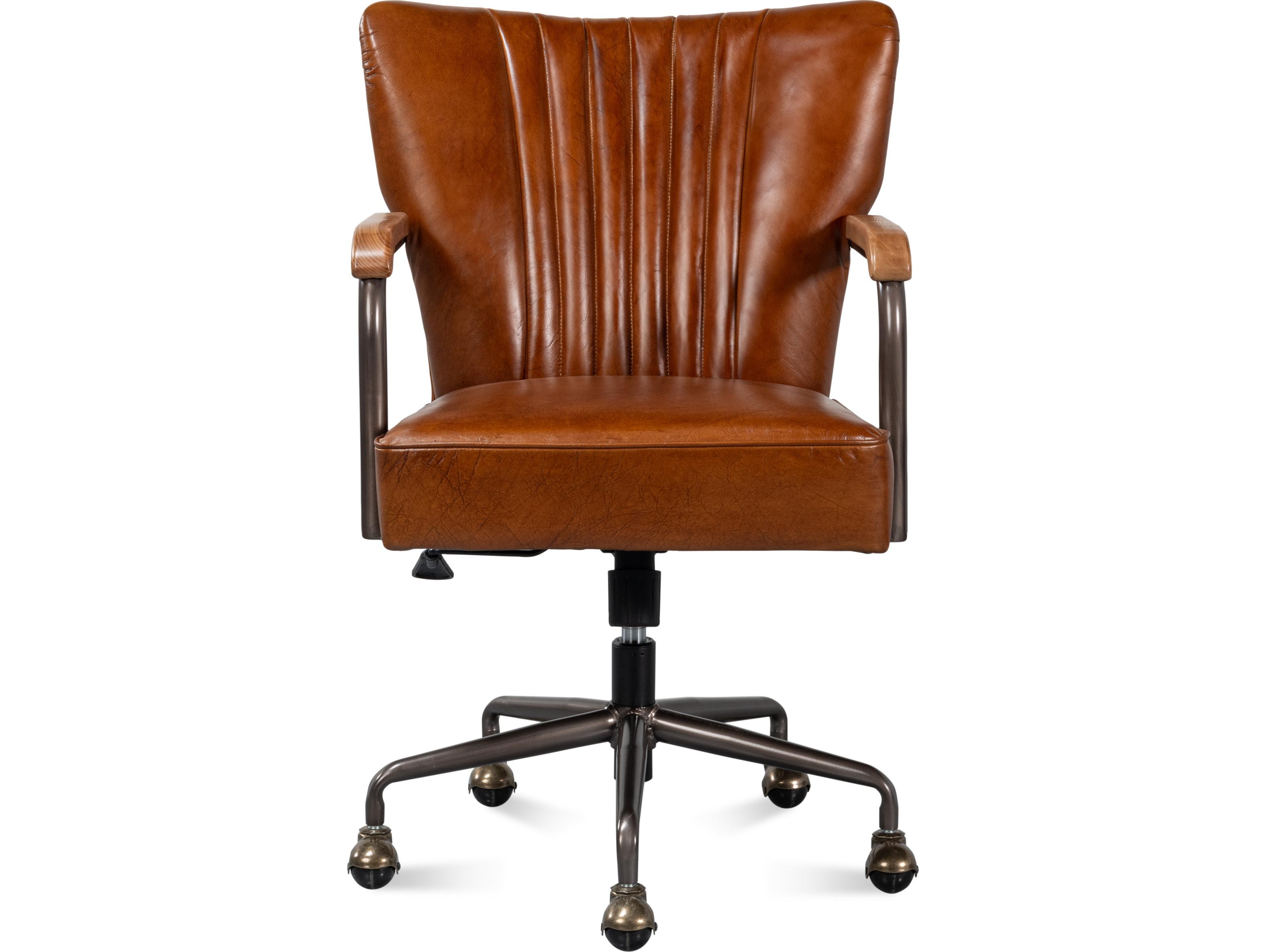 Sarreid Ltd Parker office Chair Vintage Havana Leather