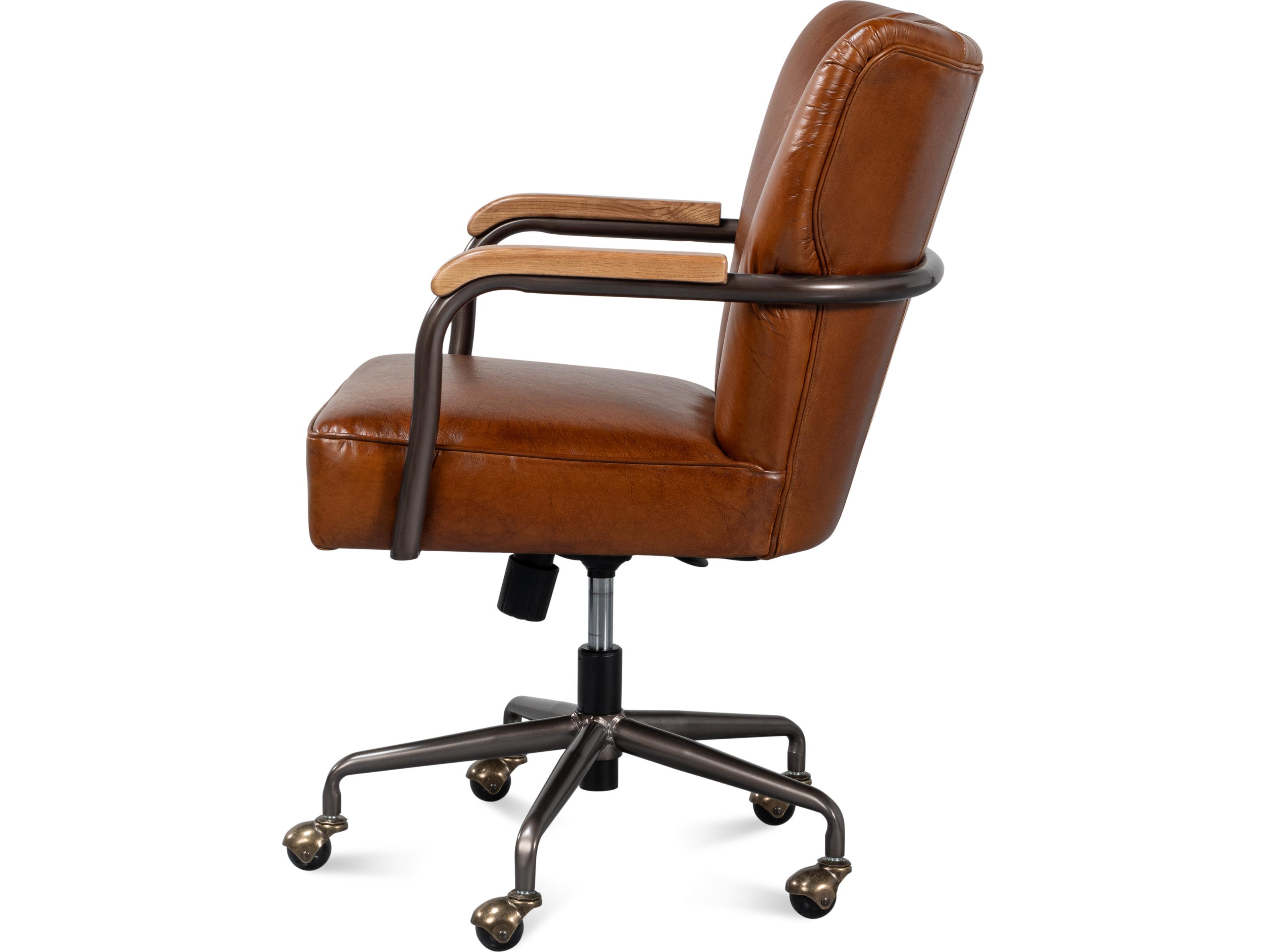 Sarreid Ltd Parker office Chair Vintage Havana Leather