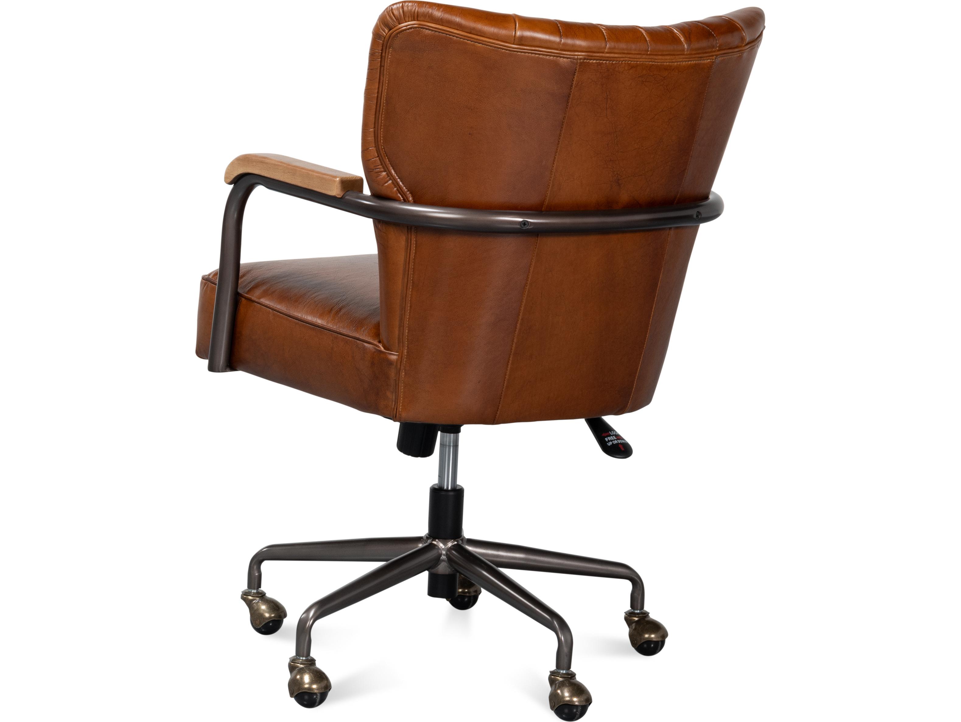 Sarreid Ltd Parker office Chair Vintage Havana Leather