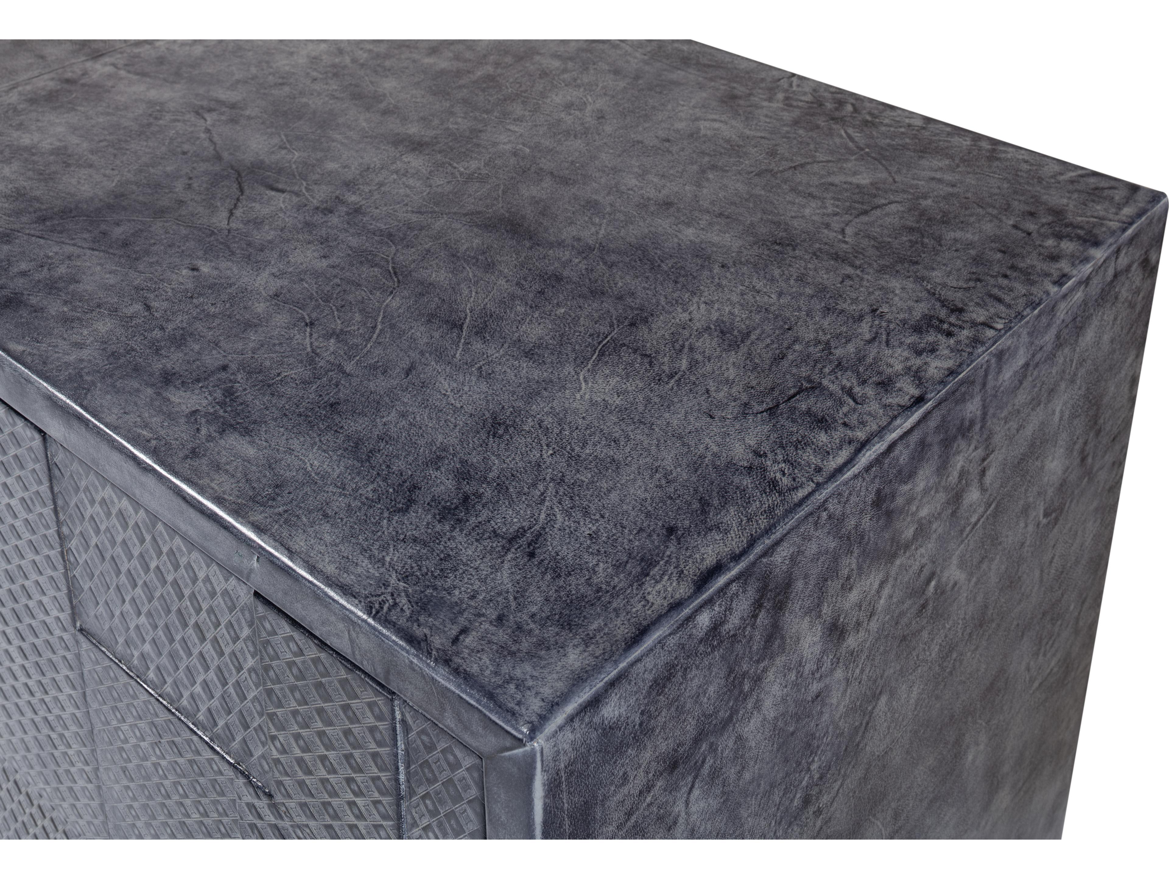 Sarreid Ltd Bronzini Credenza Embossed Blue Grey