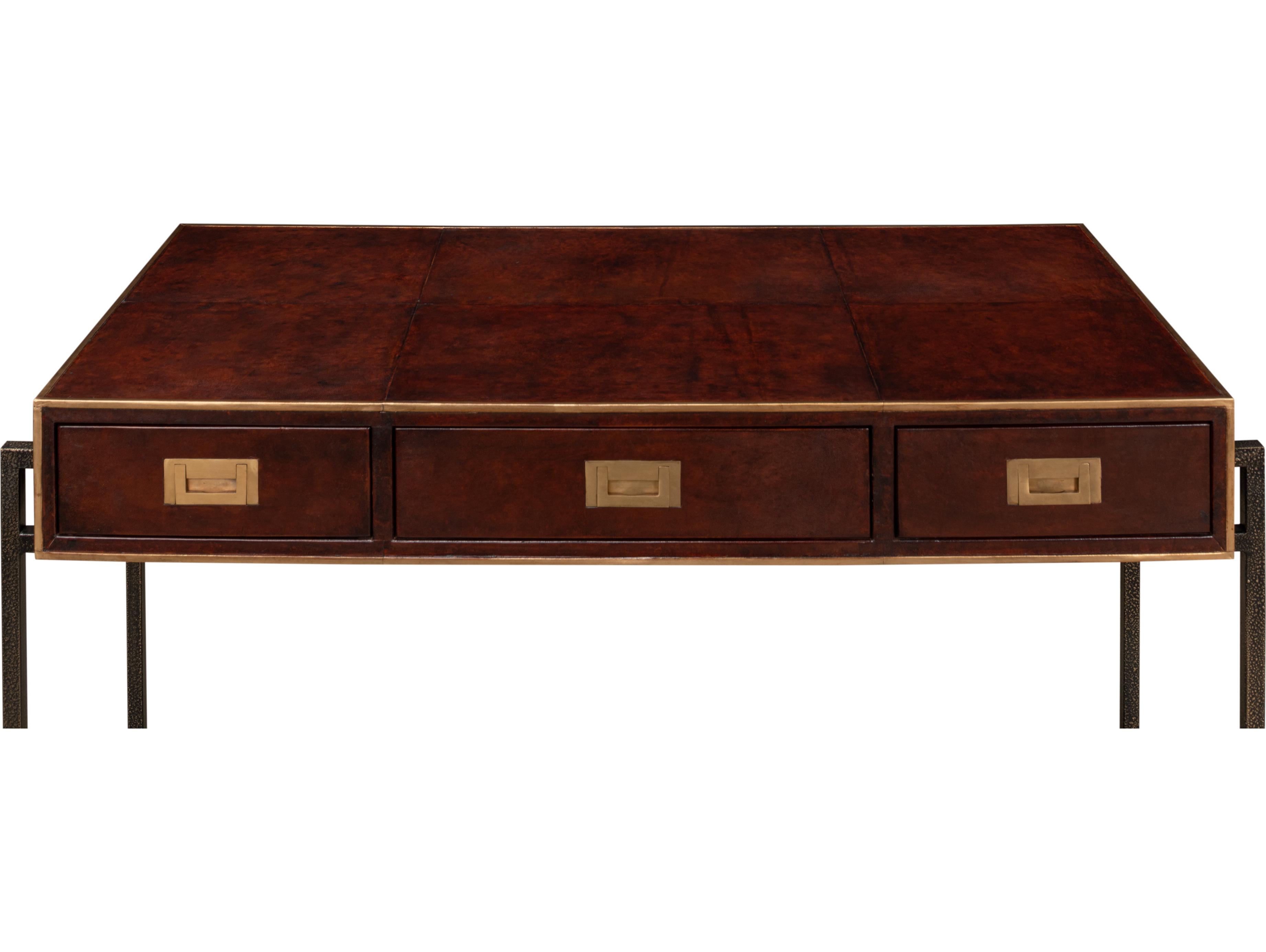 Sarreid Ltd Old Brown Leather Desk