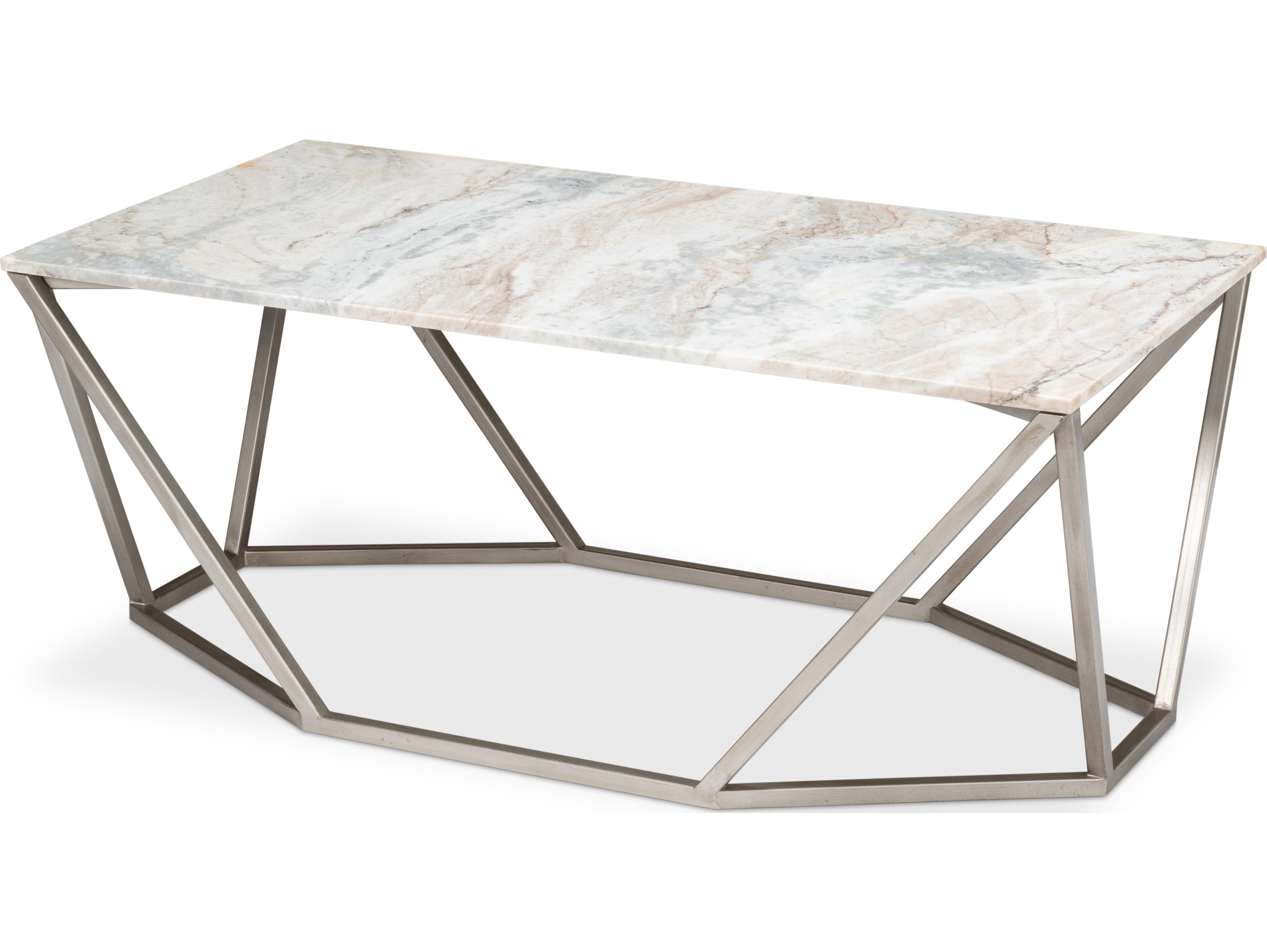 Sarreid Ltd Trapezoid Coffee Table Marble Top