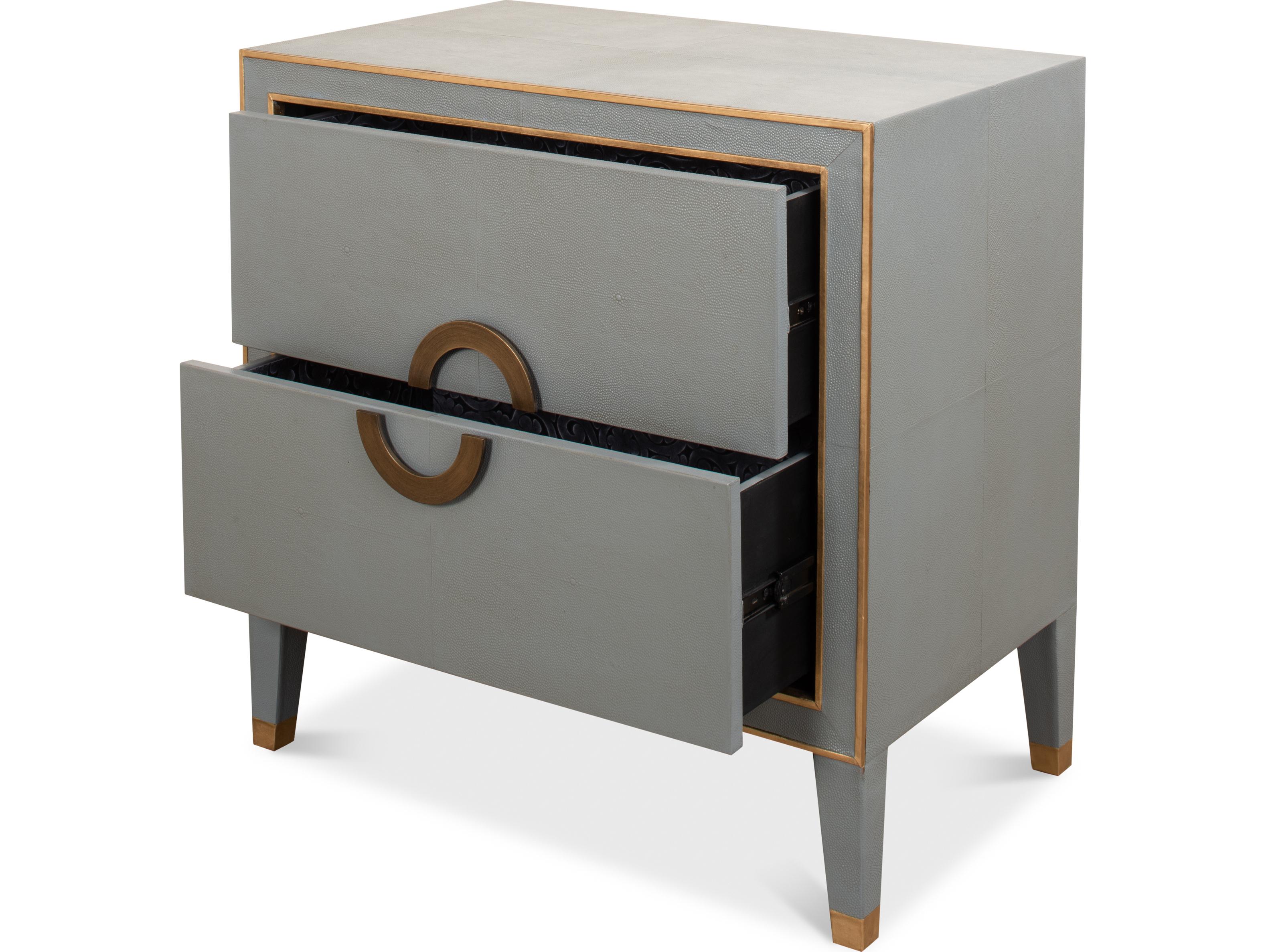 Sarreid Ltd Gabriella Night Stand Storm Grey