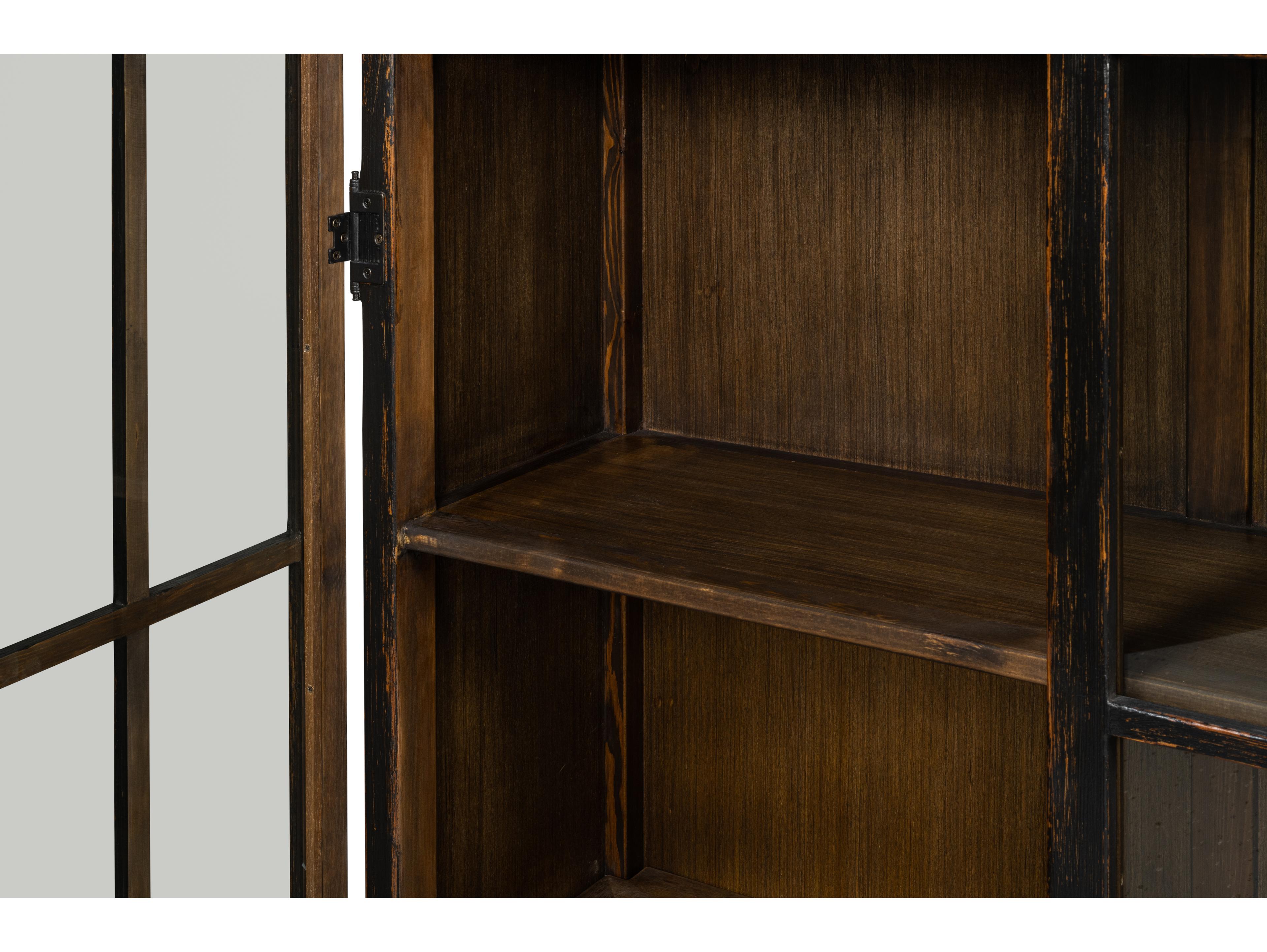 Sarreid Ltd Edgar Allan Glass Bookcase Antique Black