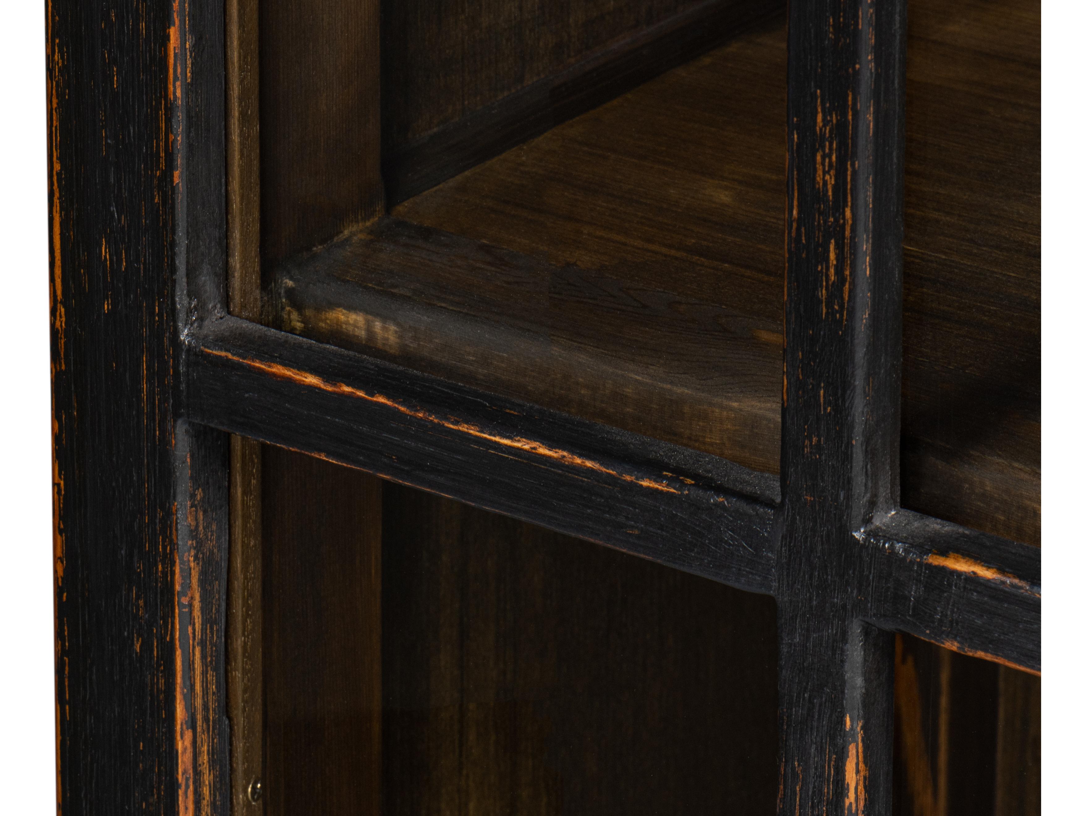 Sarreid Ltd Edgar Allan Glass Bookcase Antique Black