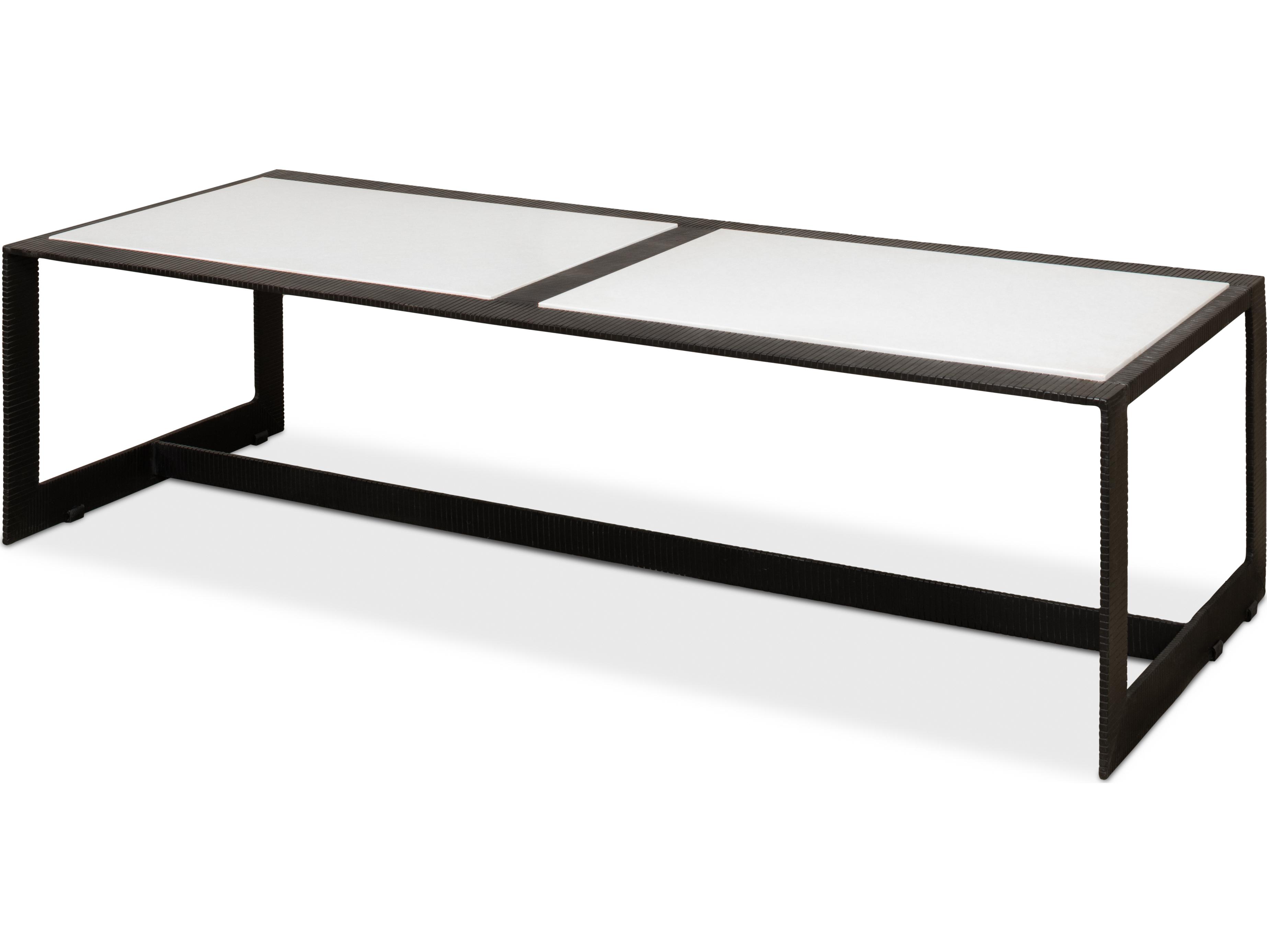 Sarreid Ltd Ridged Iron Rectangular Coffee Table