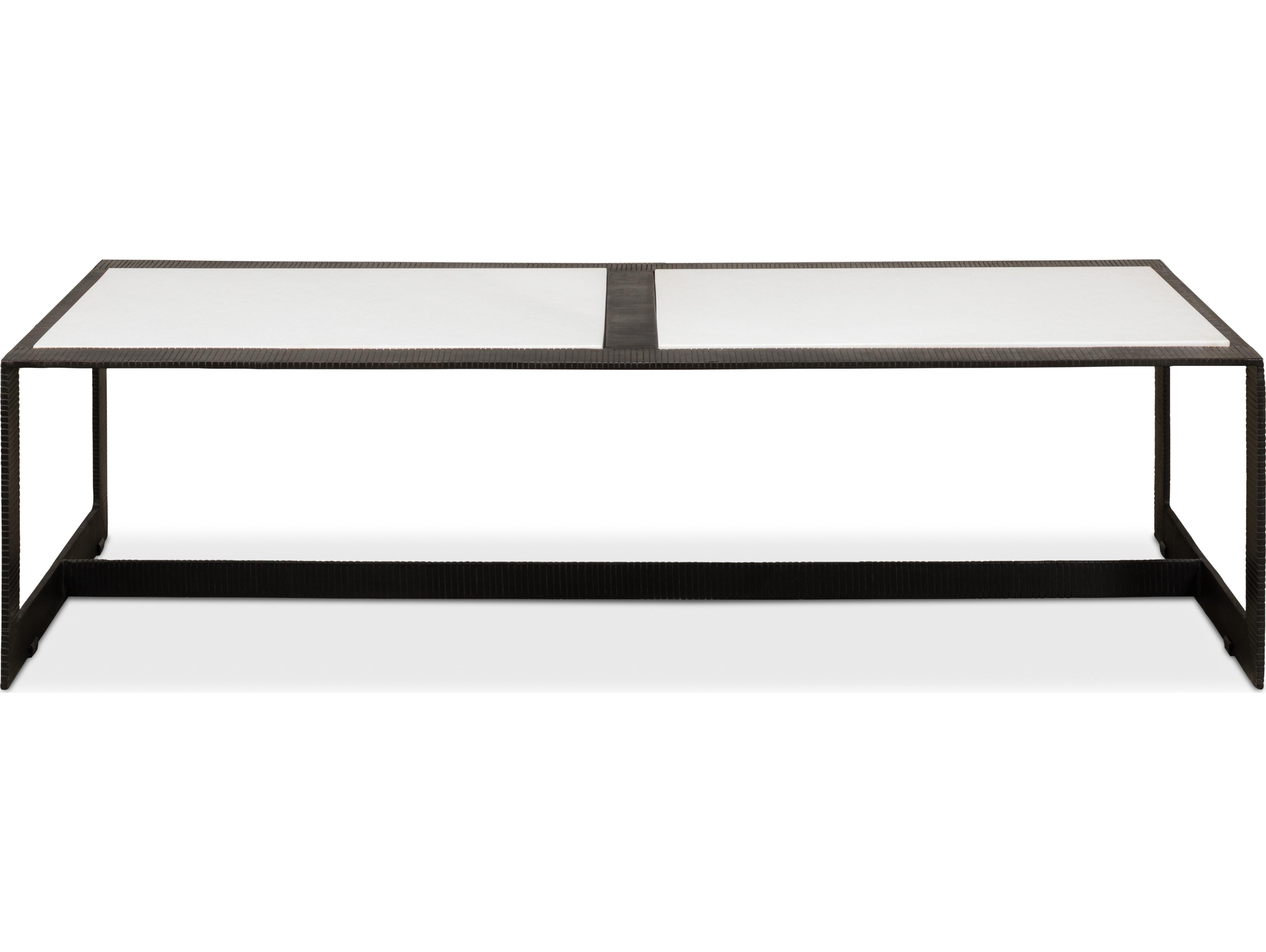 Sarreid Ltd Ridged Iron Rectangular Coffee Table