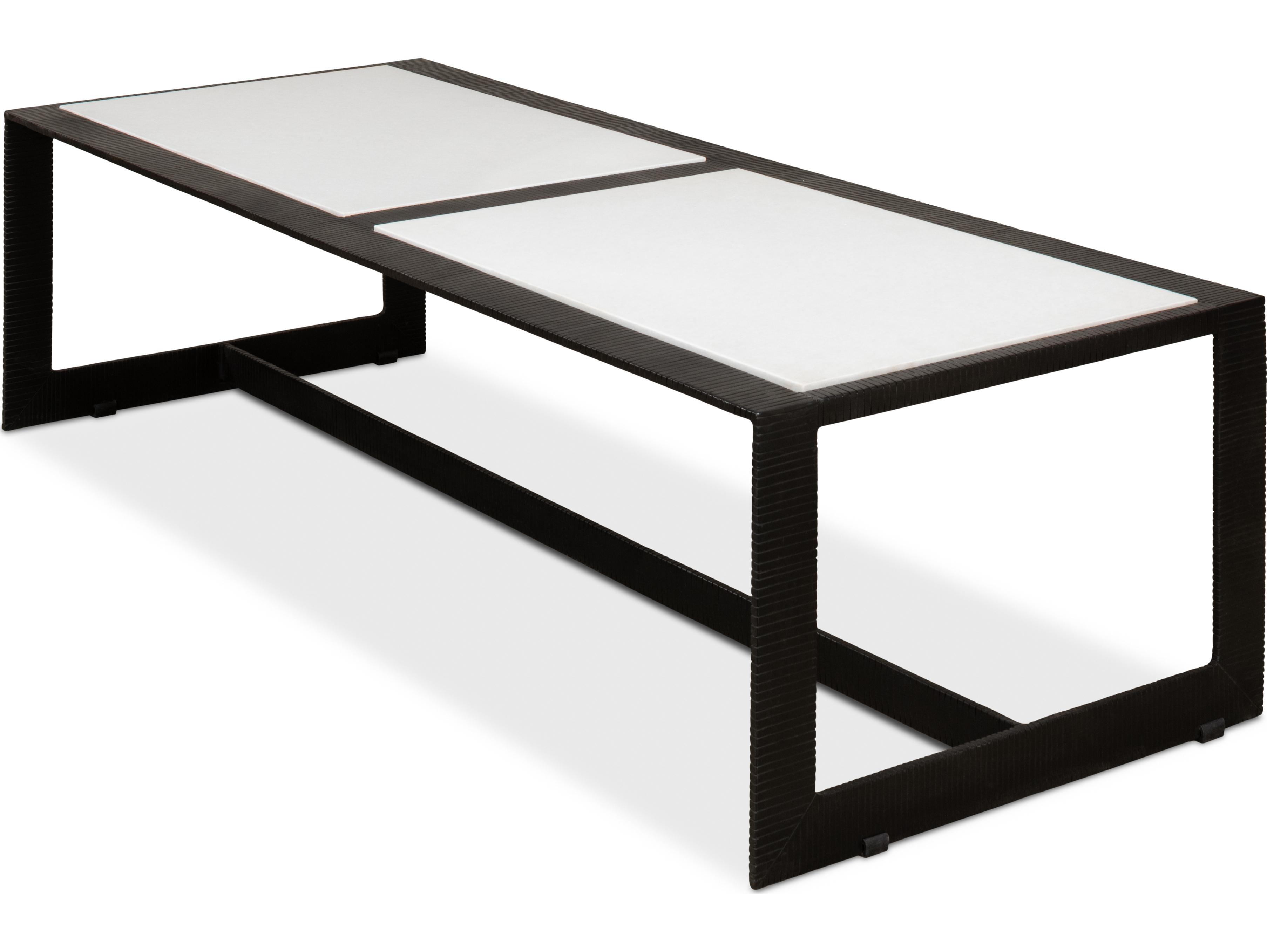 Sarreid Ltd Ridged Iron Rectangular Coffee Table