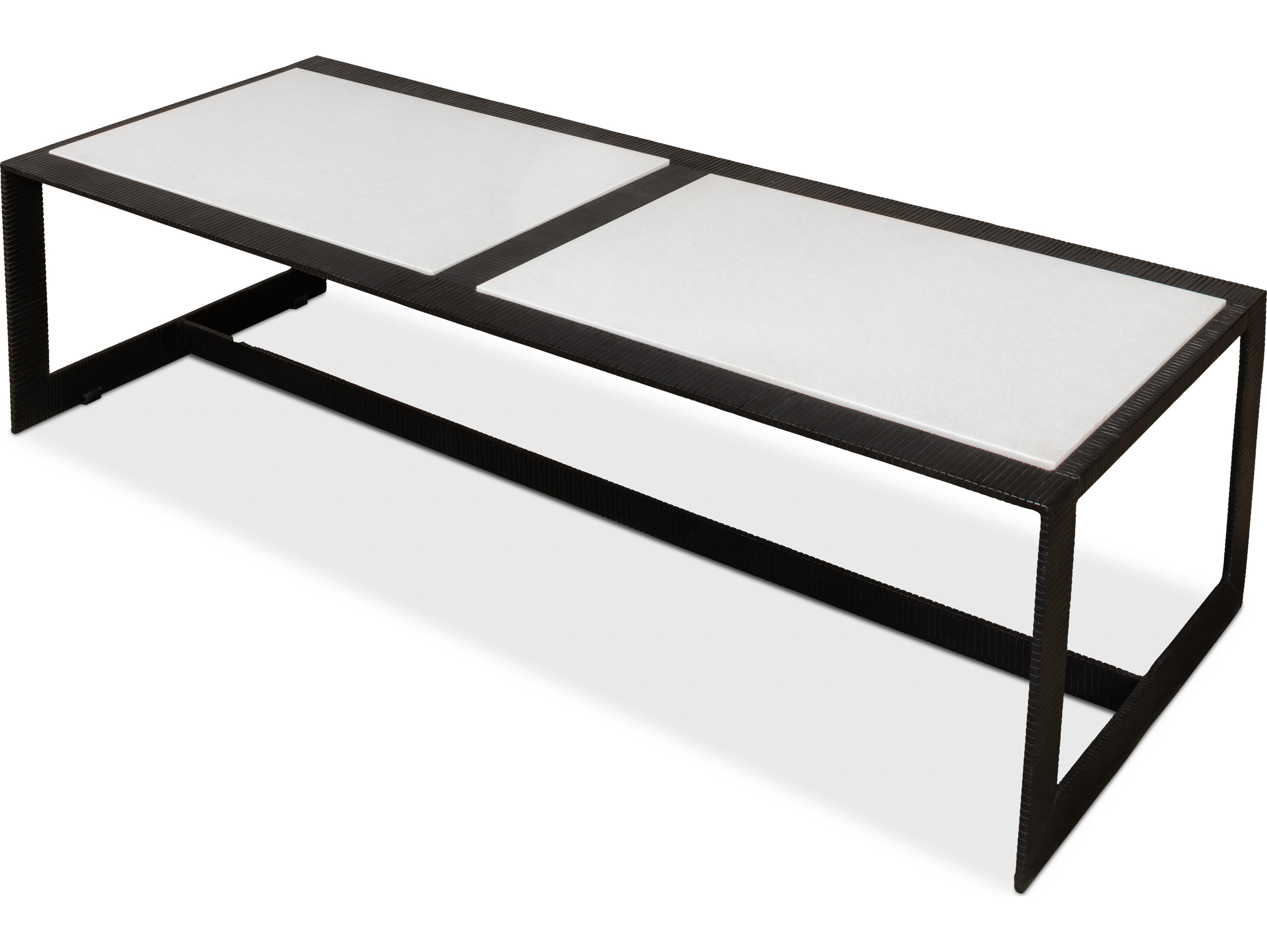 Sarreid Ltd Ridged Iron Rectangular Coffee Table