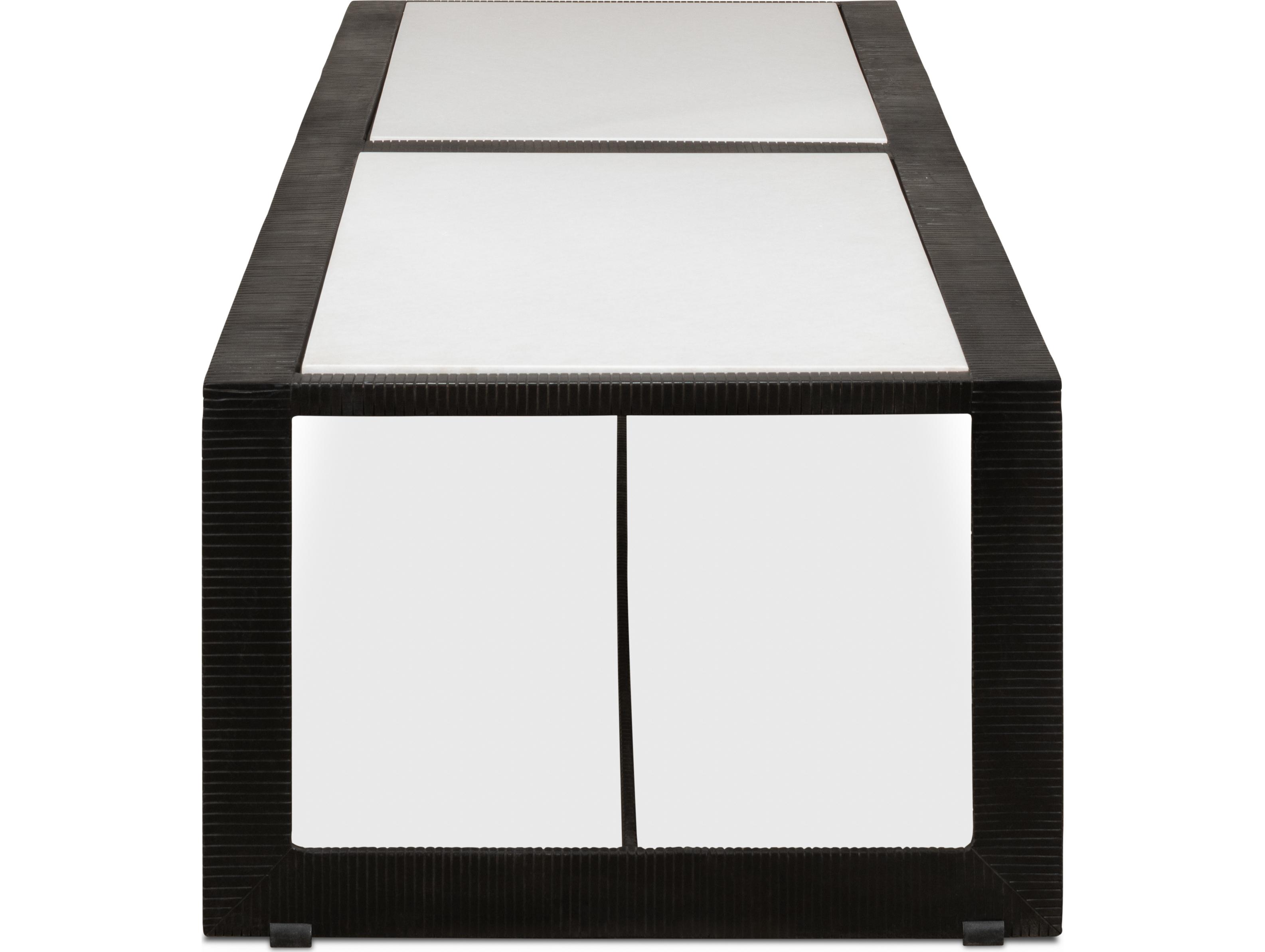 Sarreid Ltd Ridged Iron Rectangular Coffee Table