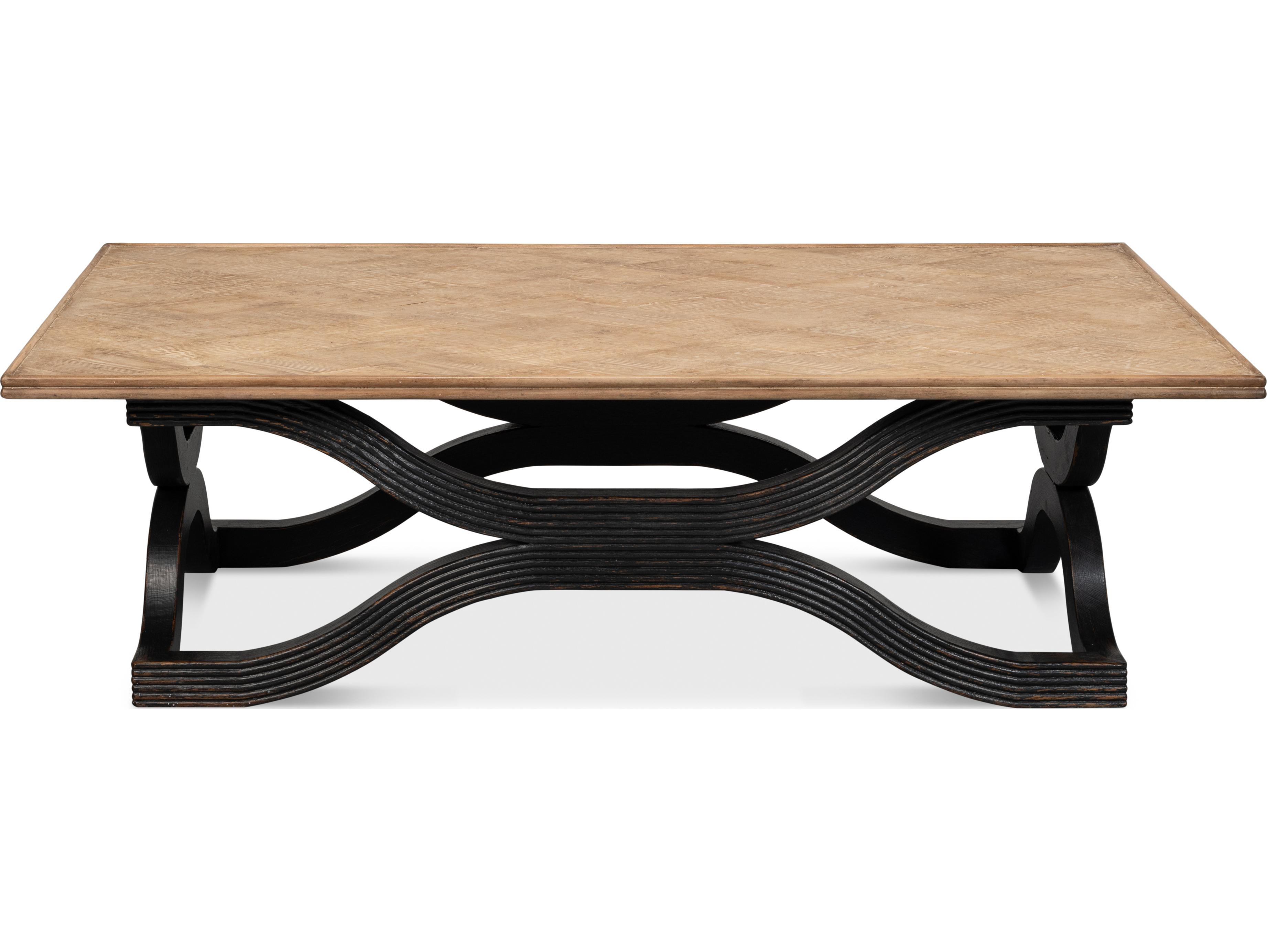 Sarreid Ltd Wavy Coffee Table Antique Black