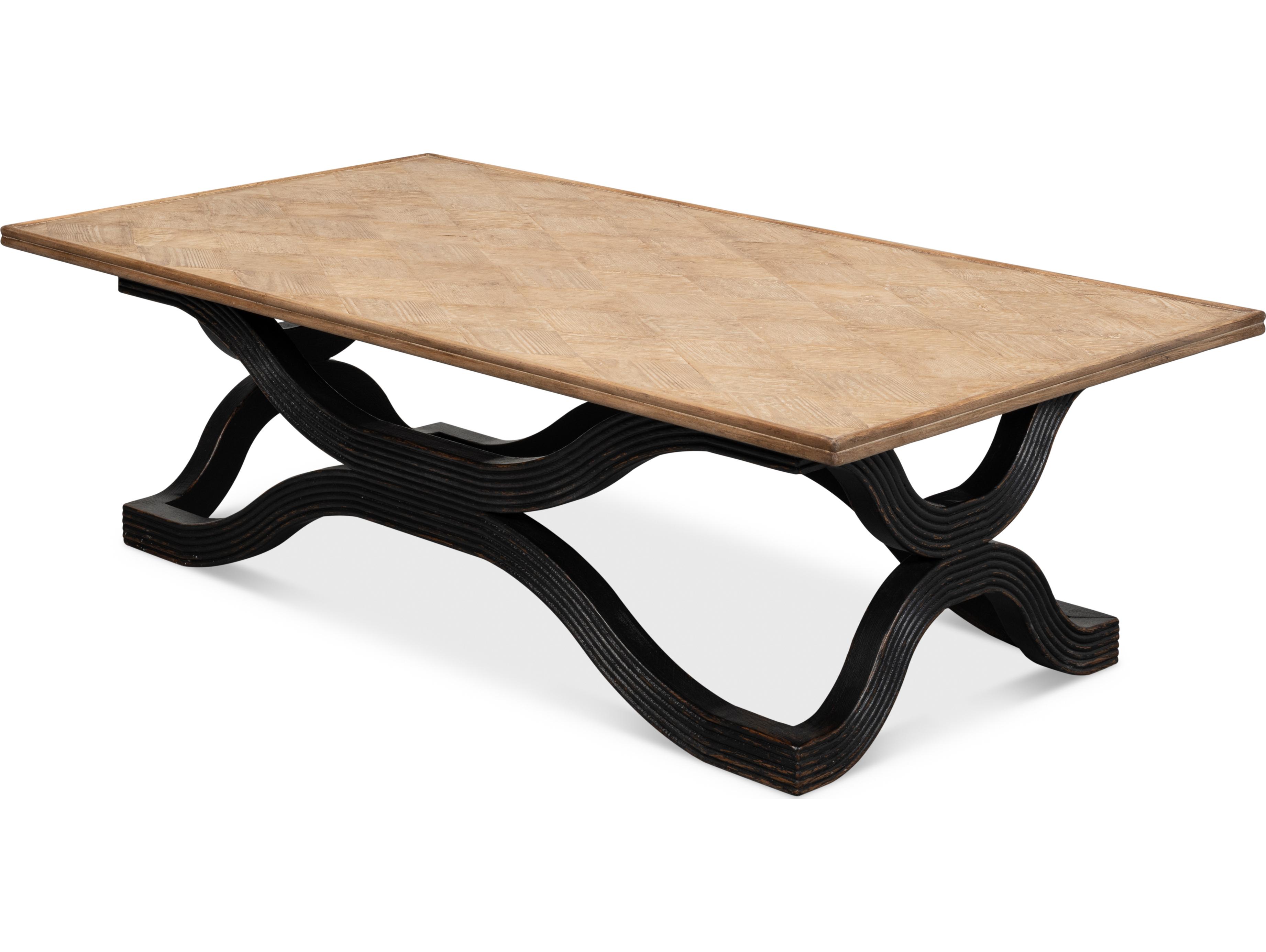 Sarreid Ltd Wavy Coffee Table Antique Black