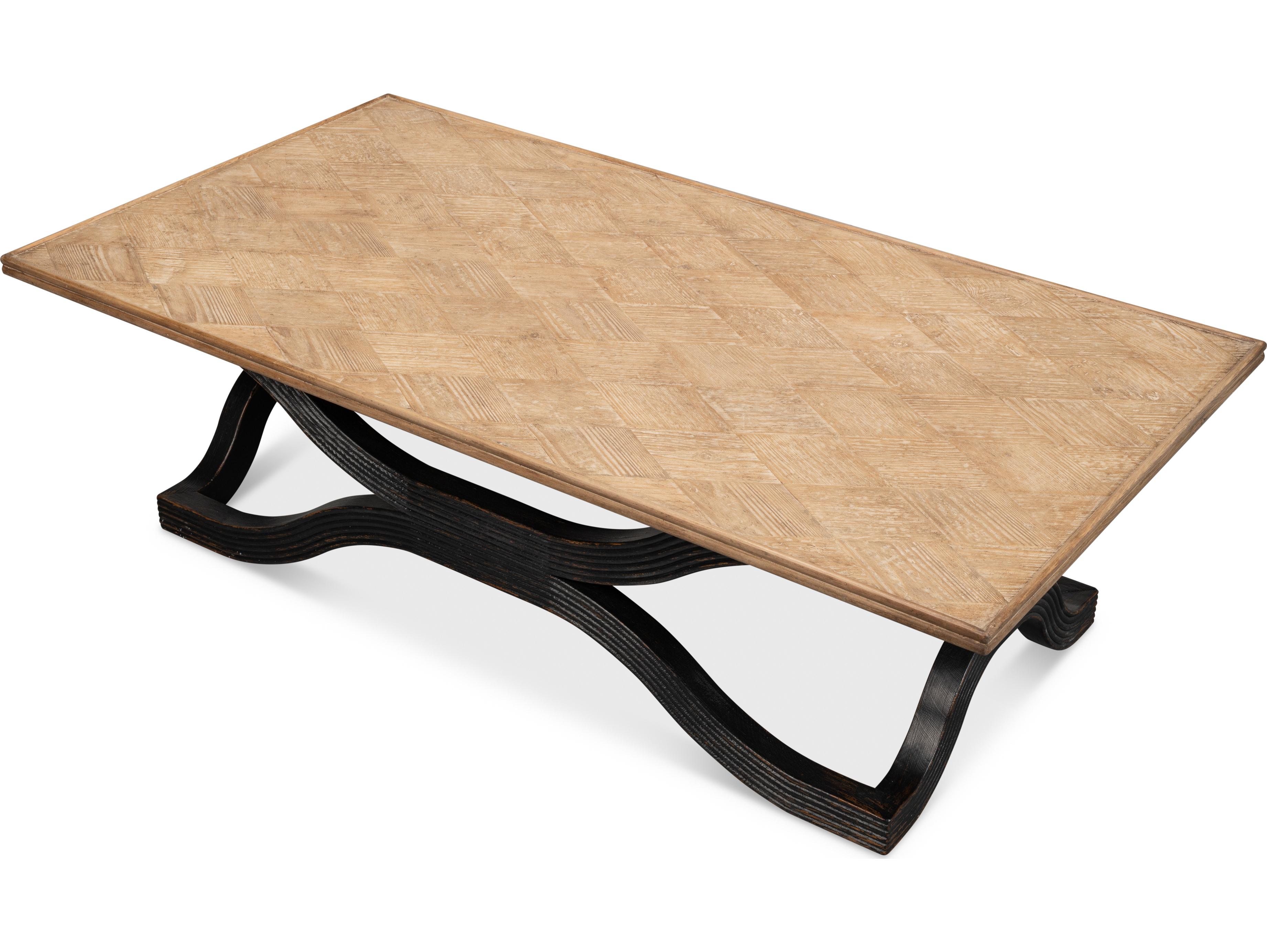 Sarreid Ltd Wavy Coffee Table Antique Black