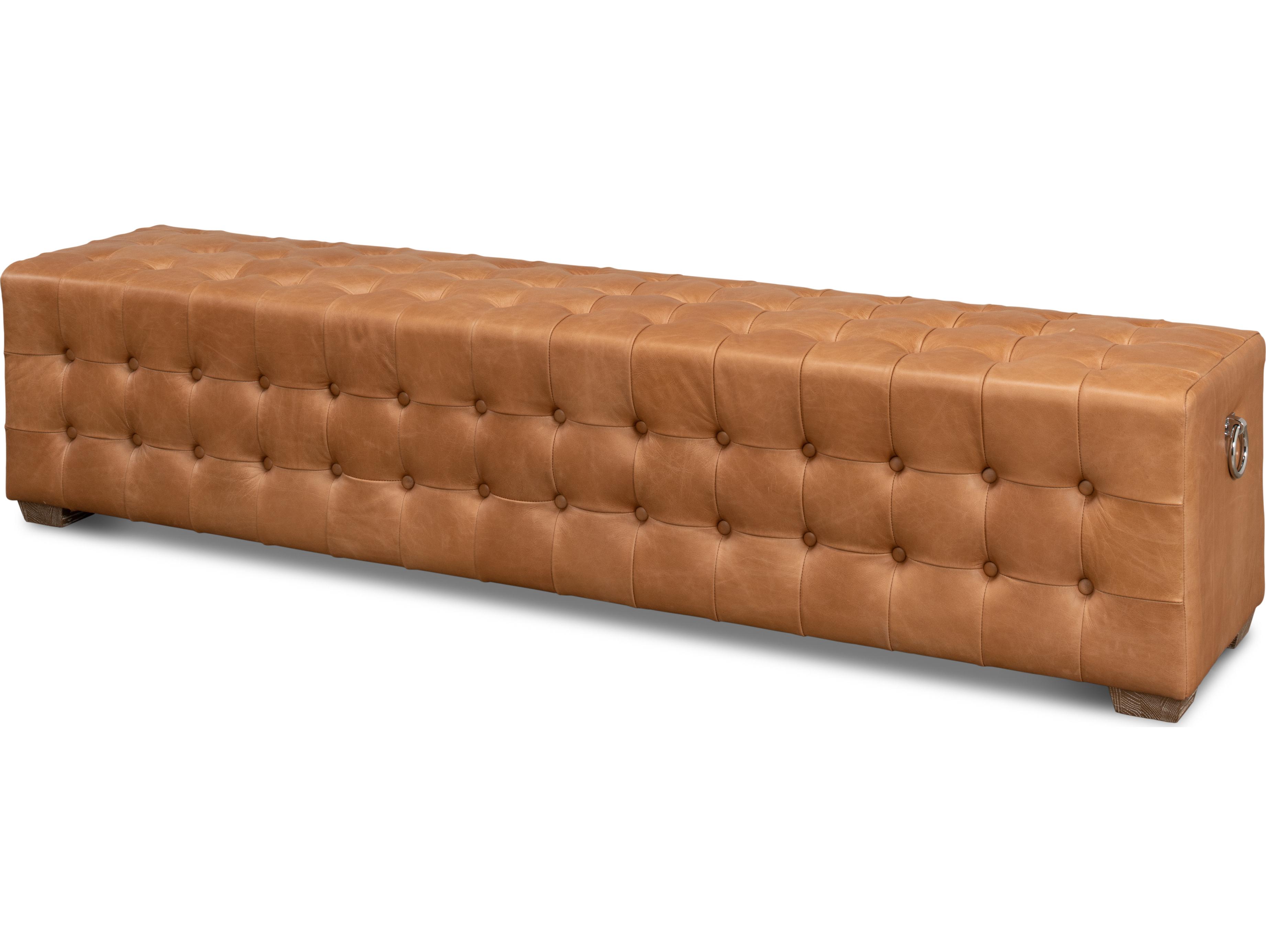 Sarreid Ltd Beam Bench Tufted Leather