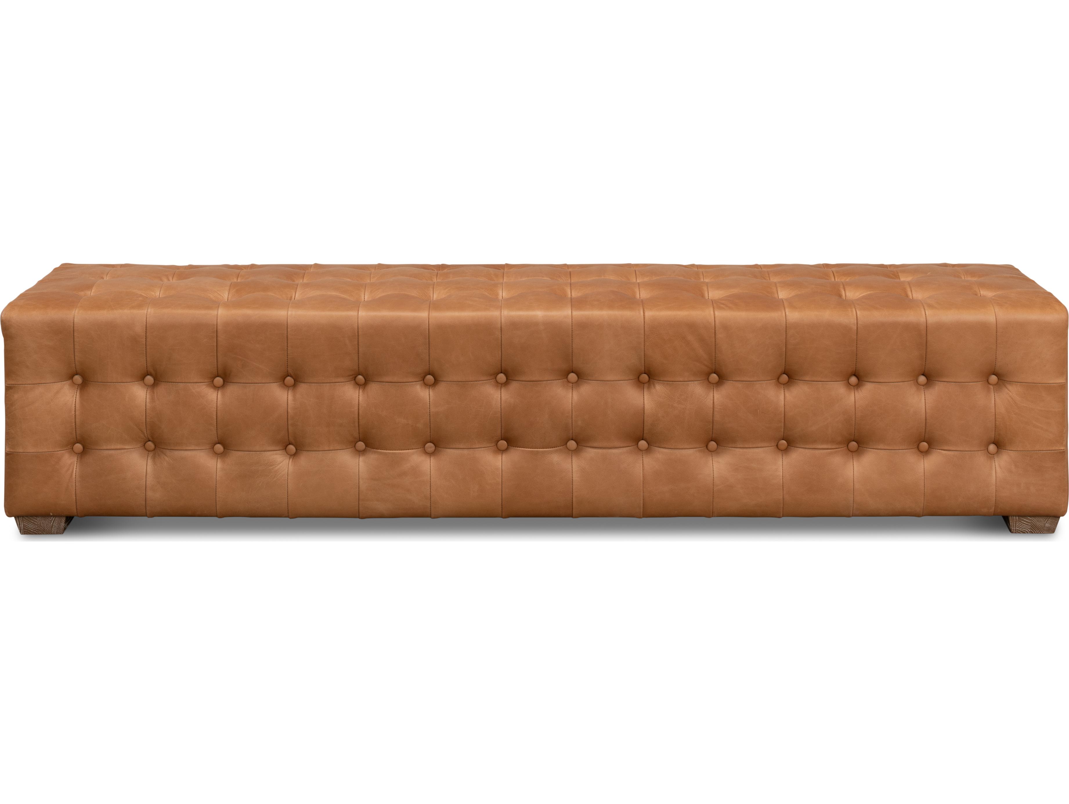 Sarreid Ltd Beam Bench Tufted Leather