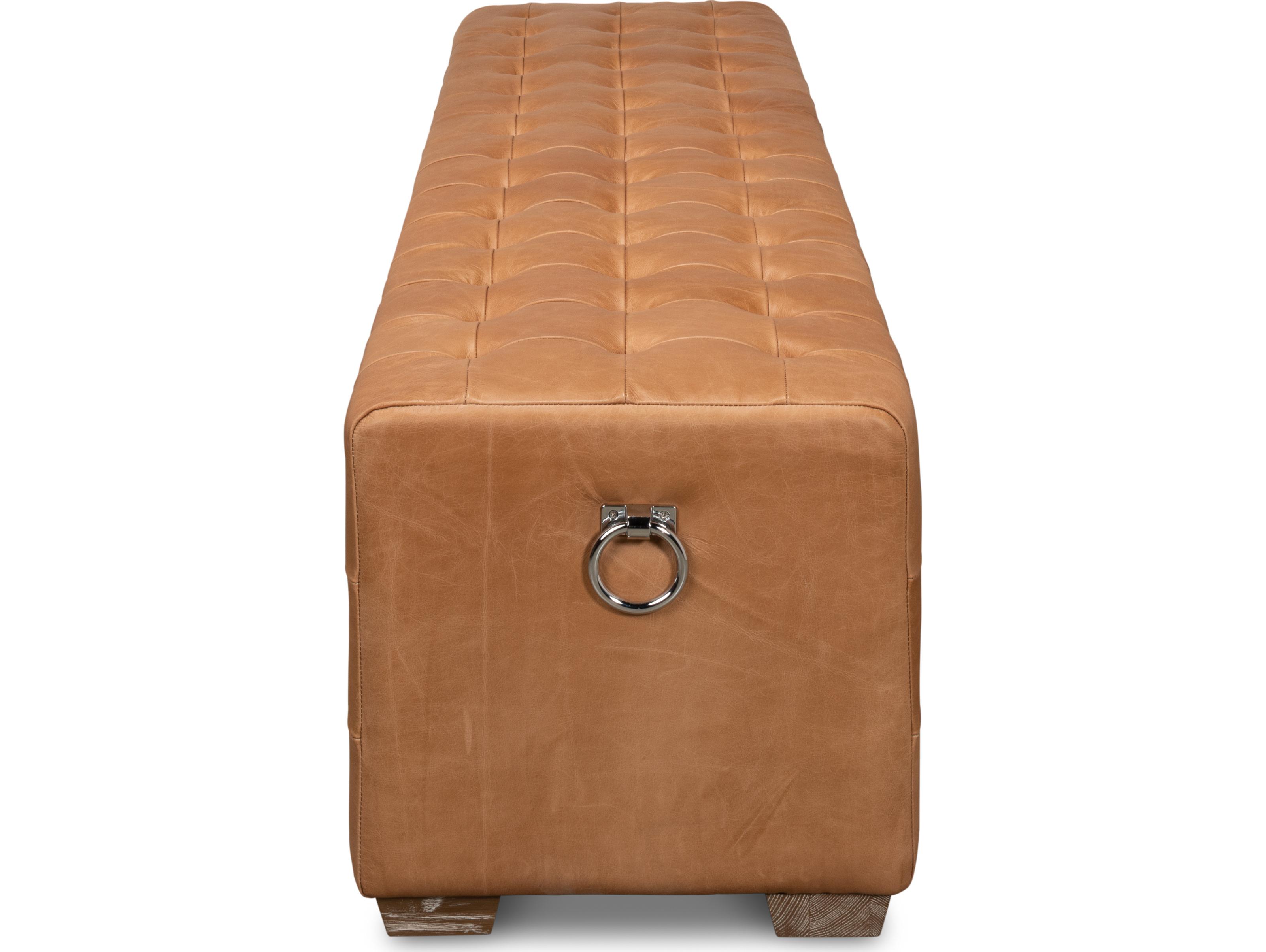 Sarreid Ltd Beam Bench Tufted Leather