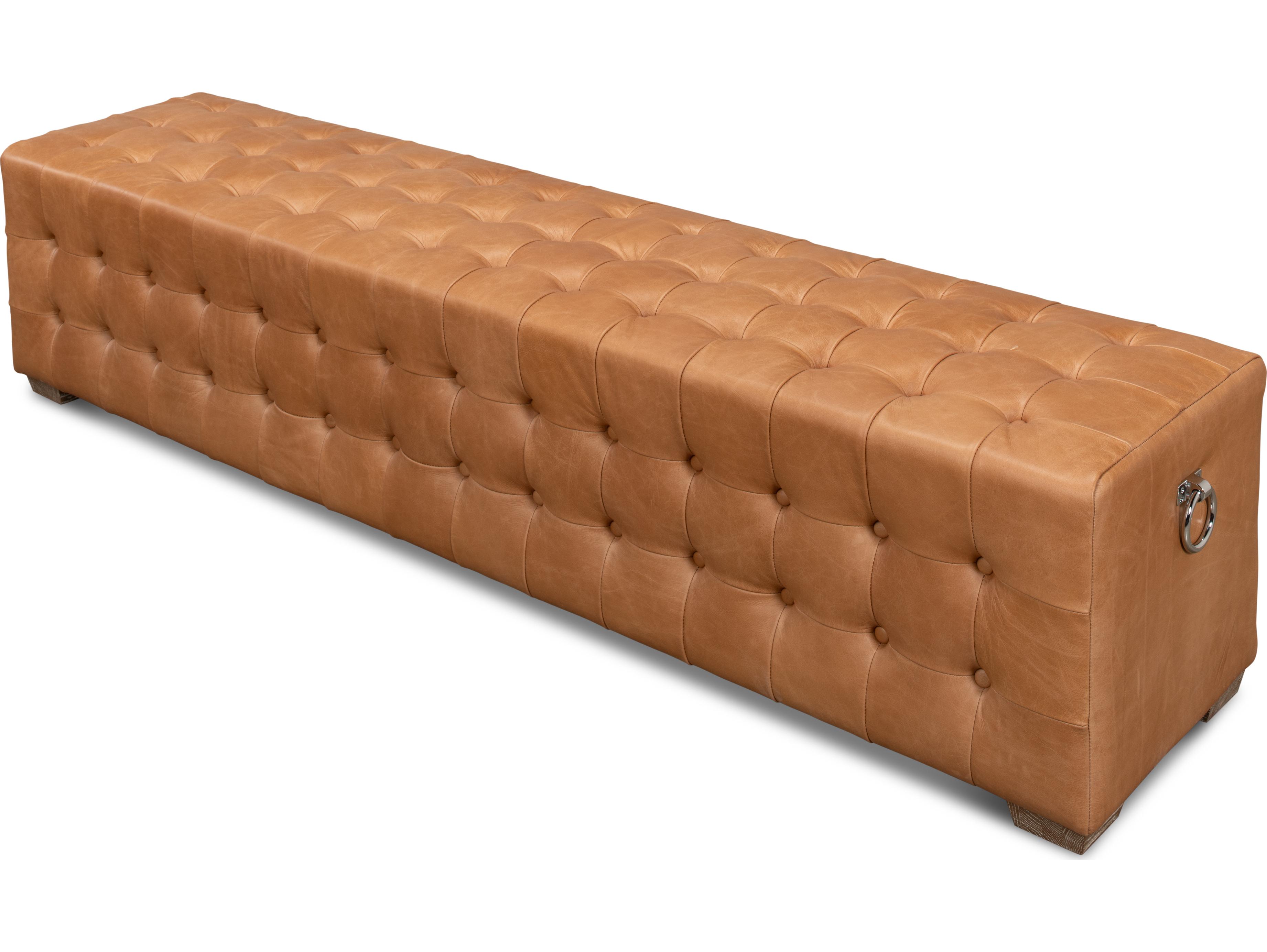 Sarreid Ltd Beam Bench Tufted Leather