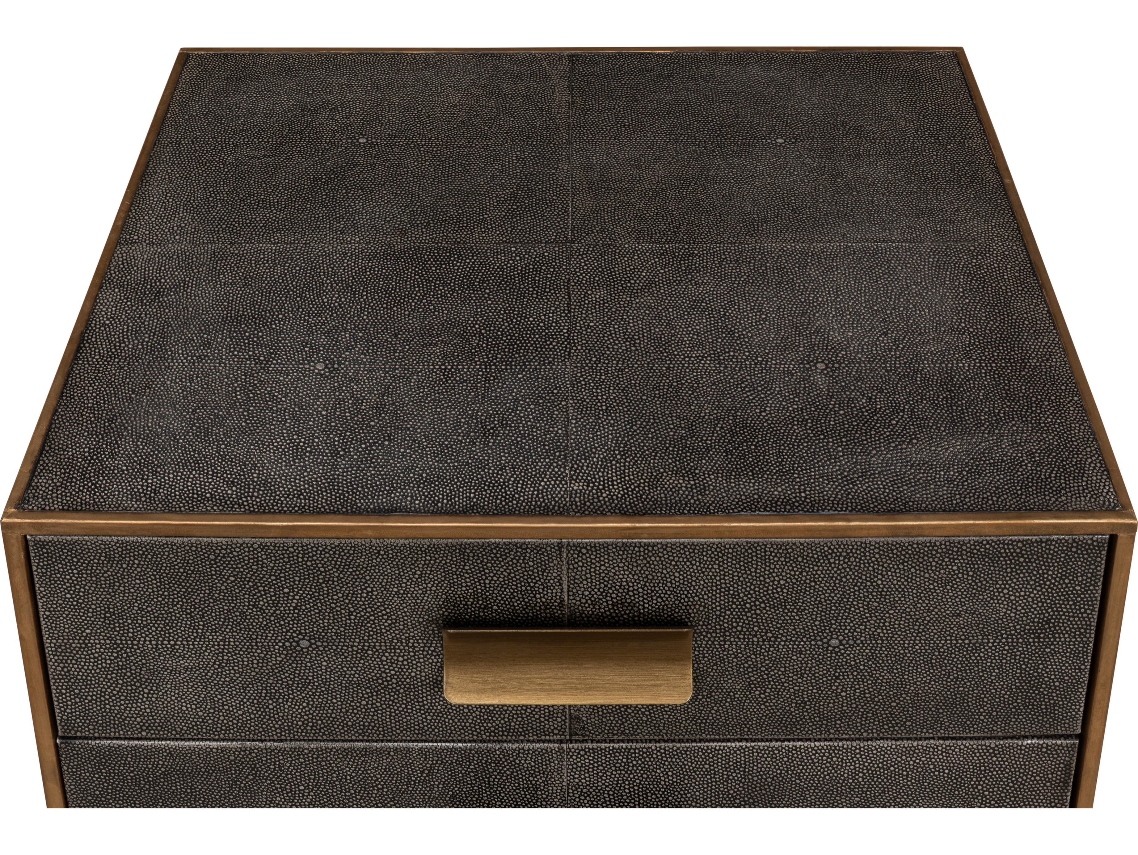 Sarreid Ltd Gideon Shagreen Side Table Antique Grey