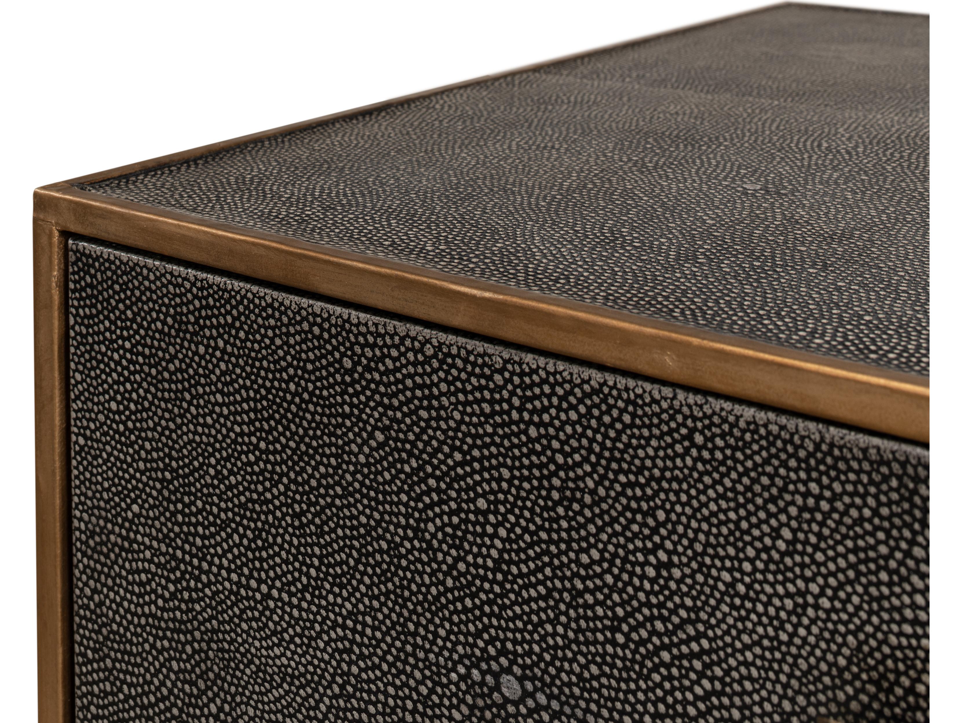 Sarreid Ltd Gideon Shagreen Side Table Antique Grey