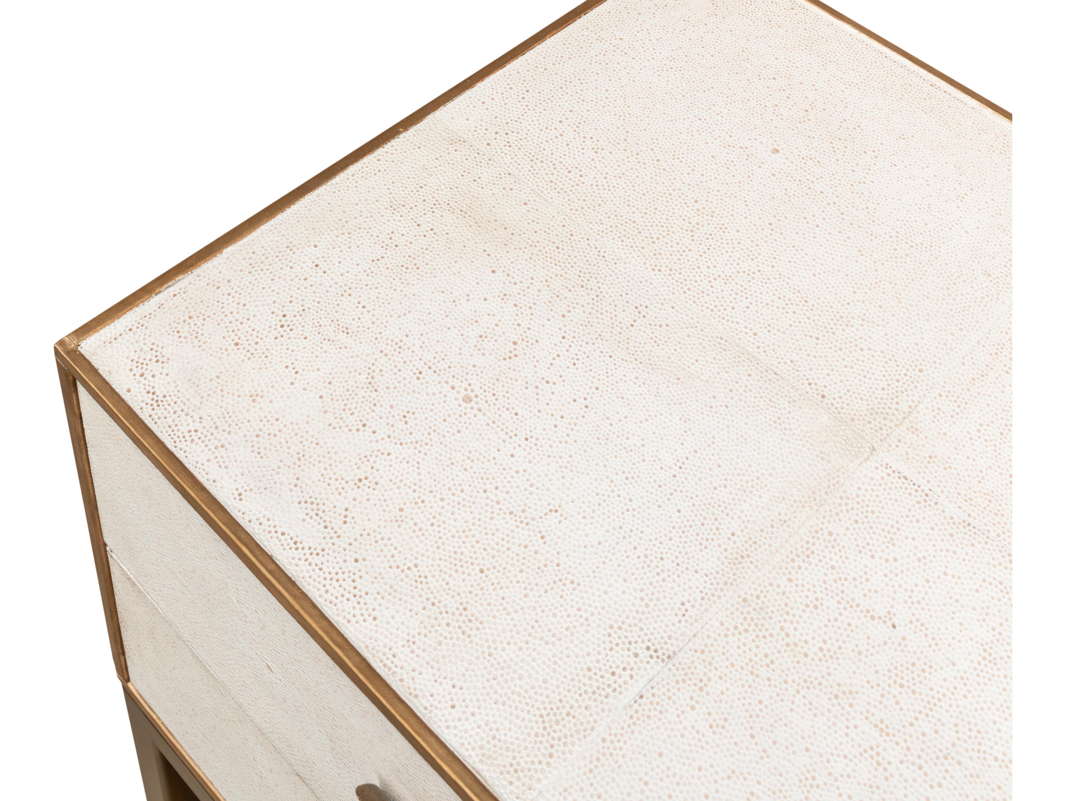Sarreid Ltd Gideon Shagreen Side Table Osprey White