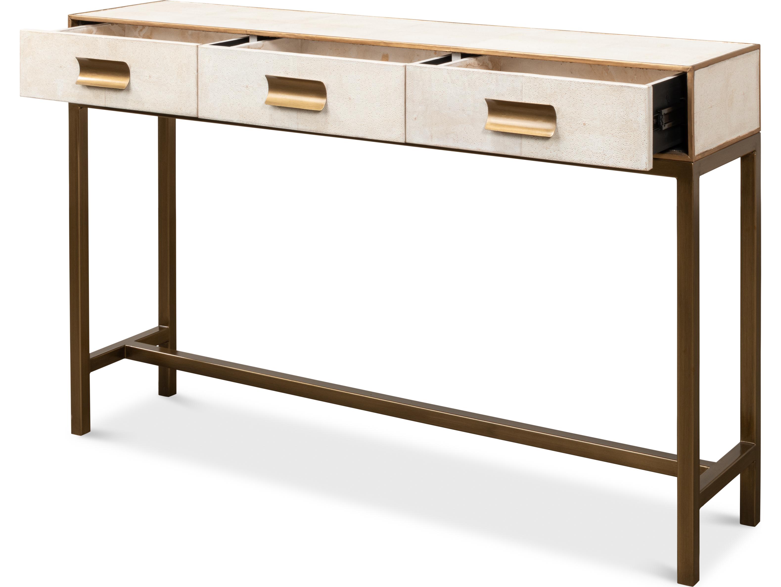 Sarreid Ltd Gideon Shagreen Console Osprey White